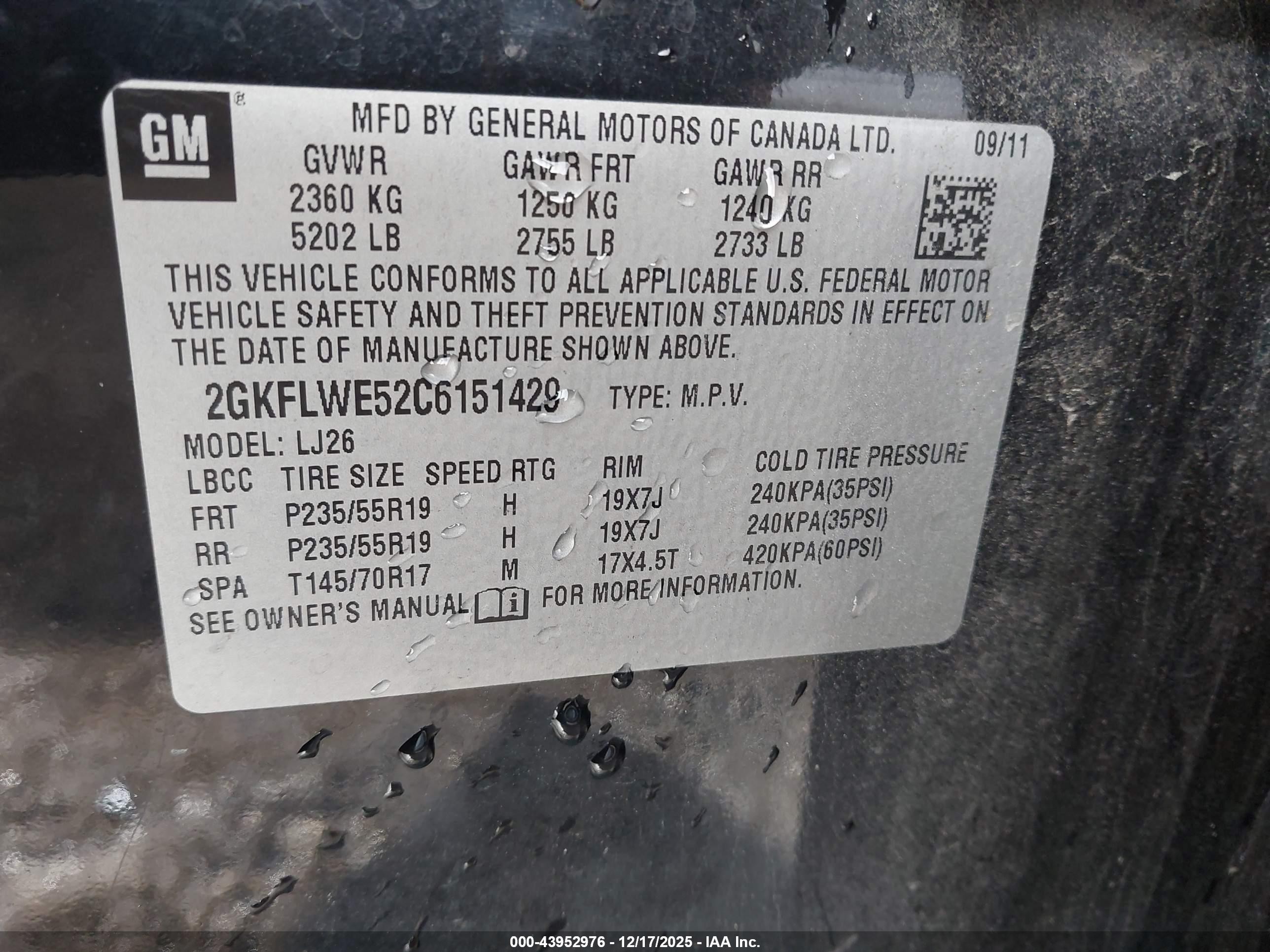 2012 Gmc Terrain Slt-2 Black vin: 2GKFLWE52C6151429