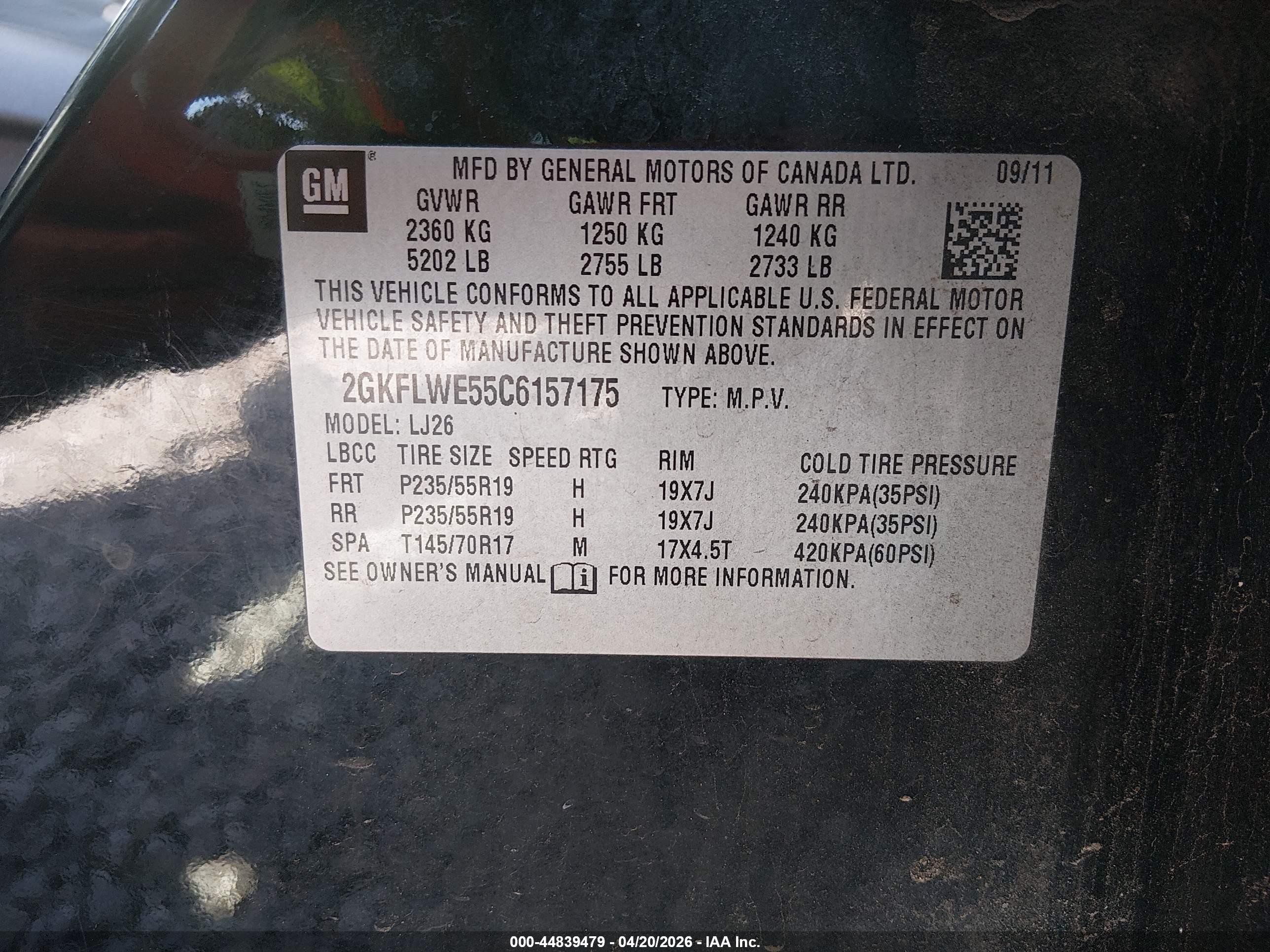 2012 Gmc Terrain Slt-2 Black vin: 2GKFLWE55C6157175