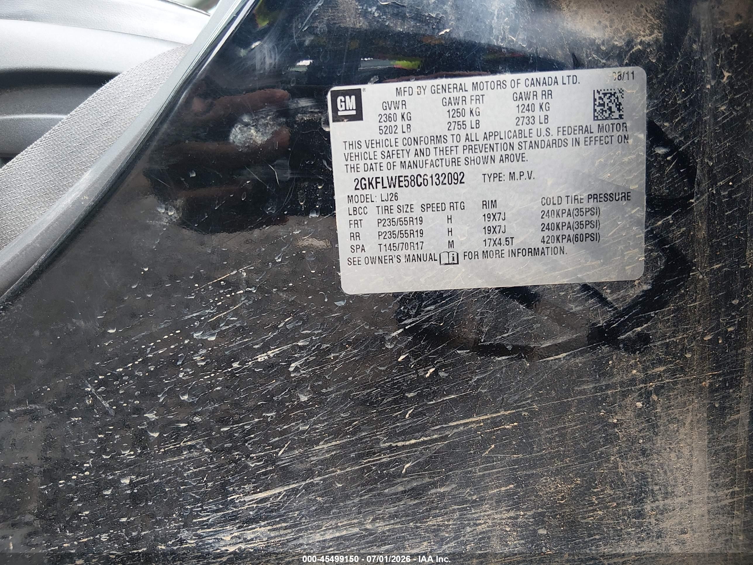 2012 Gmc Terrain Slt-2 Black vin: 2GKFLWE58C6132092