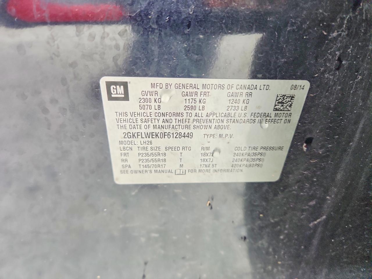 2015 Gmc Terrain Sle Blue vin: 2GKFLWEK0F6128449
