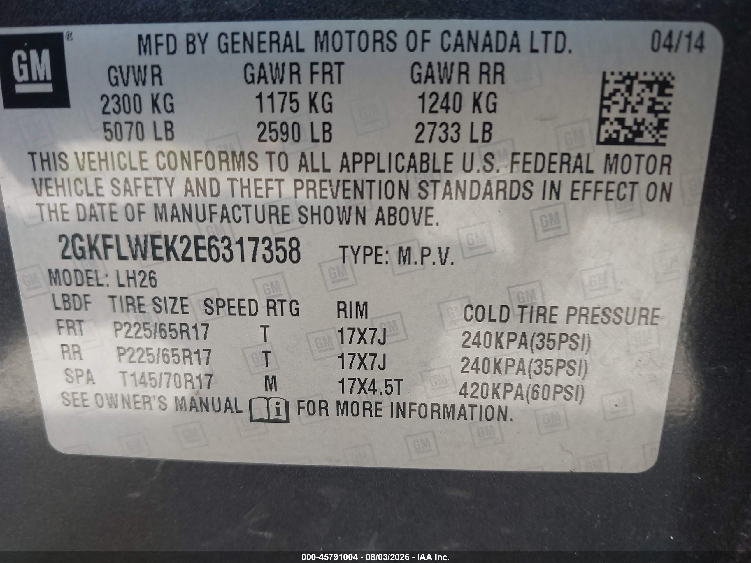 2014 Gmc Terrain Sle-2 Black vin: 2GKFLWEK2E6317358
