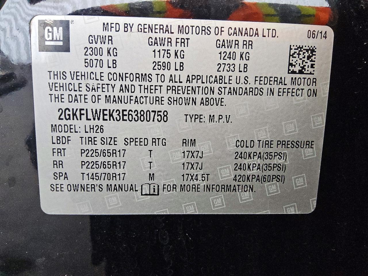 2014 Gmc Terrain Sle Black vin: 2GKFLWEK3E6380758