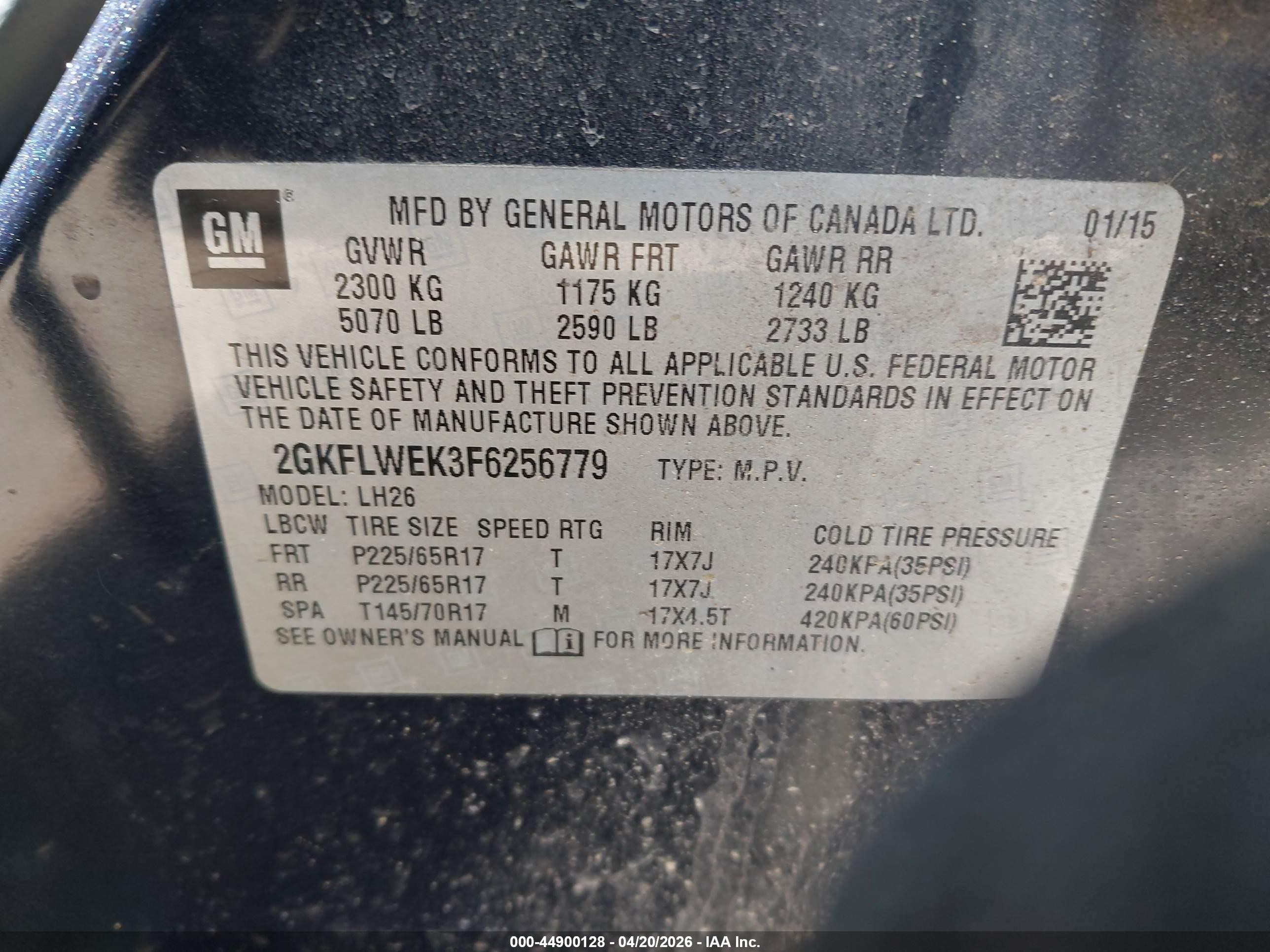 2015 Gmc Terrain Sle-2 Dark Blue vin: 2GKFLWEK3F6256779