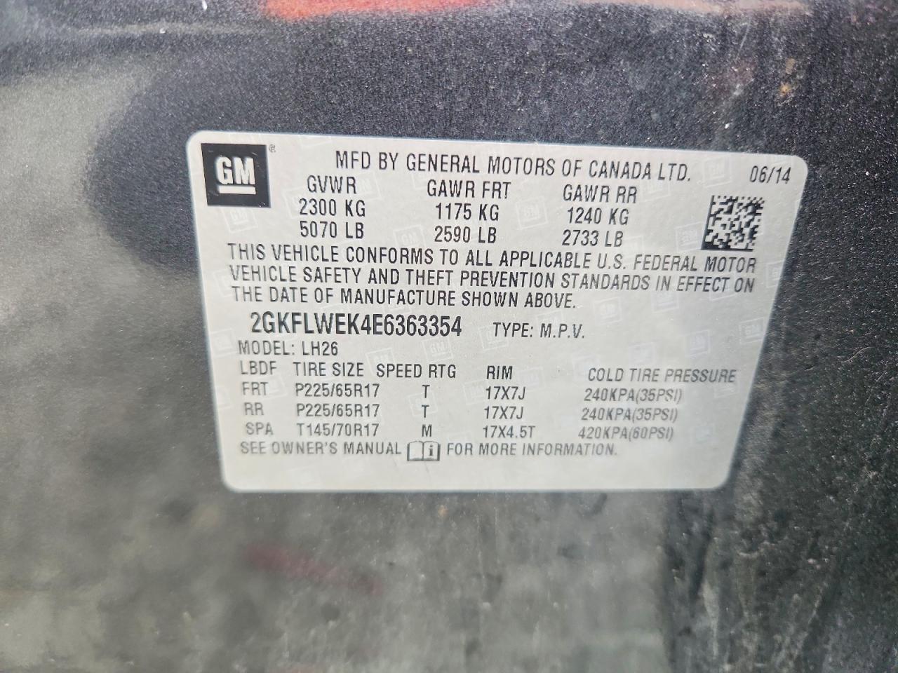 2014 Gmc Terrain Sle Серый vin: 2GKFLWEK4E6363354