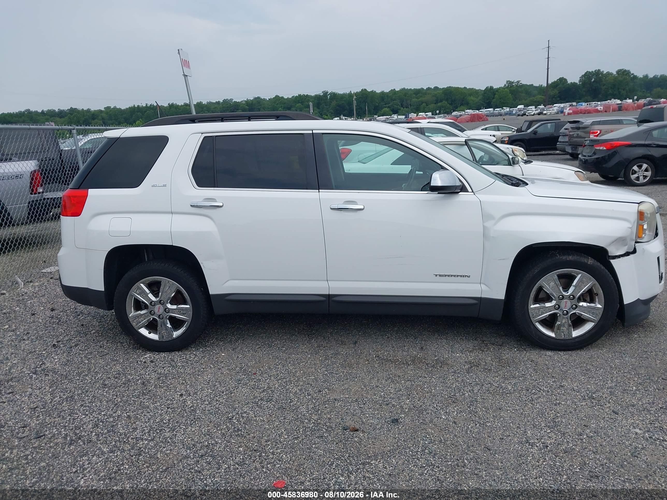 2015 Gmc Terrain Sle-2 White vin: 2GKFLWEK4F6140460