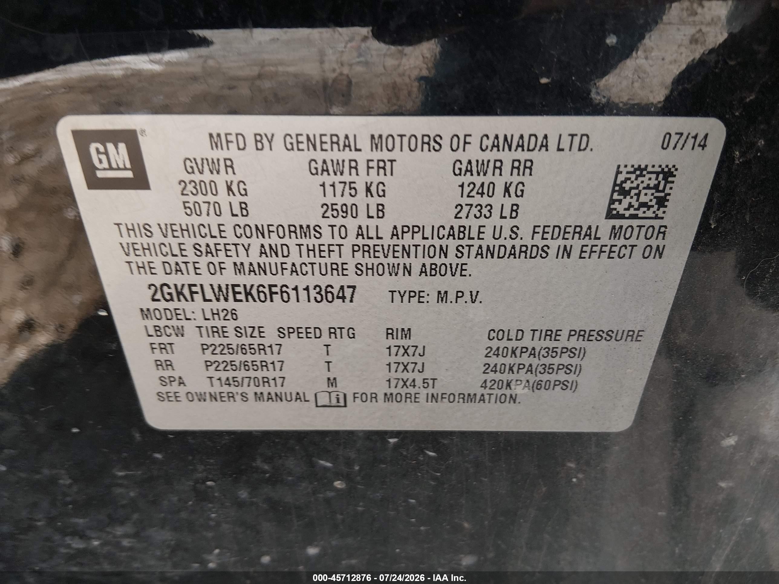 2015 Gmc Terrain Sle-2 Black vin: 2GKFLWEK6F6113647
