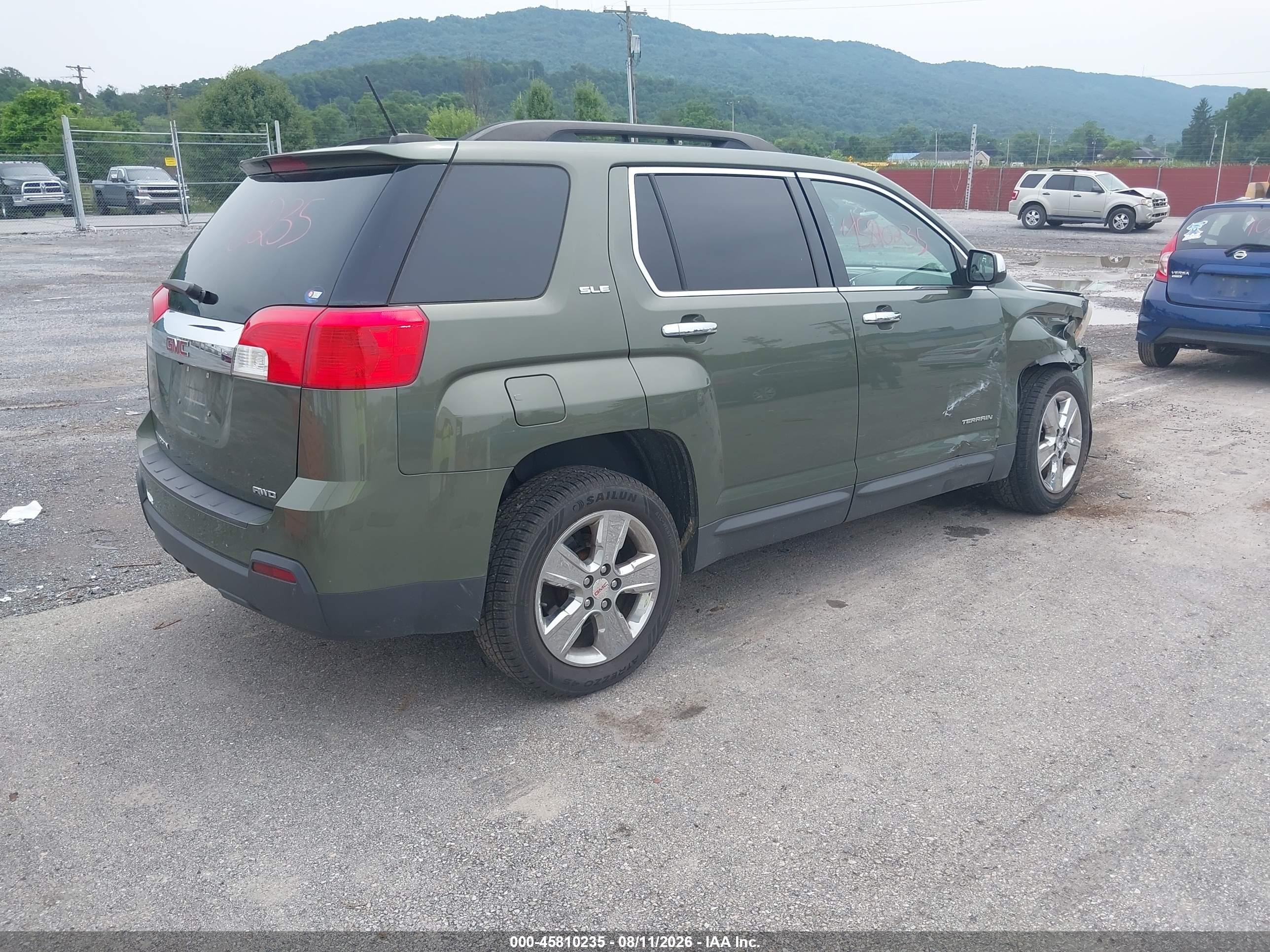 2015 Gmc Terrain Sle-2 Green vin: 2GKFLWEK8F6145175