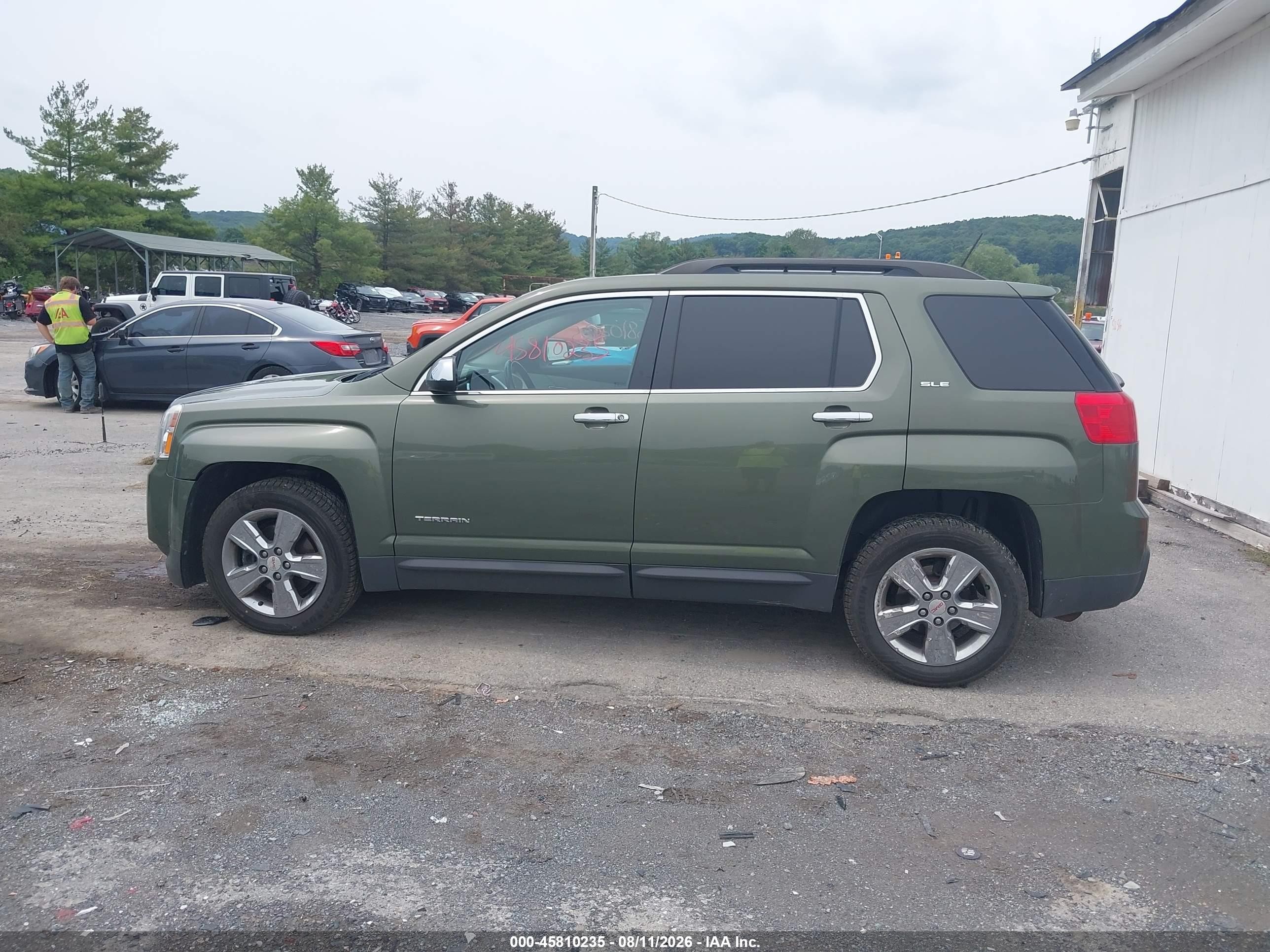 2015 Gmc Terrain Sle-2 Green vin: 2GKFLWEK8F6145175