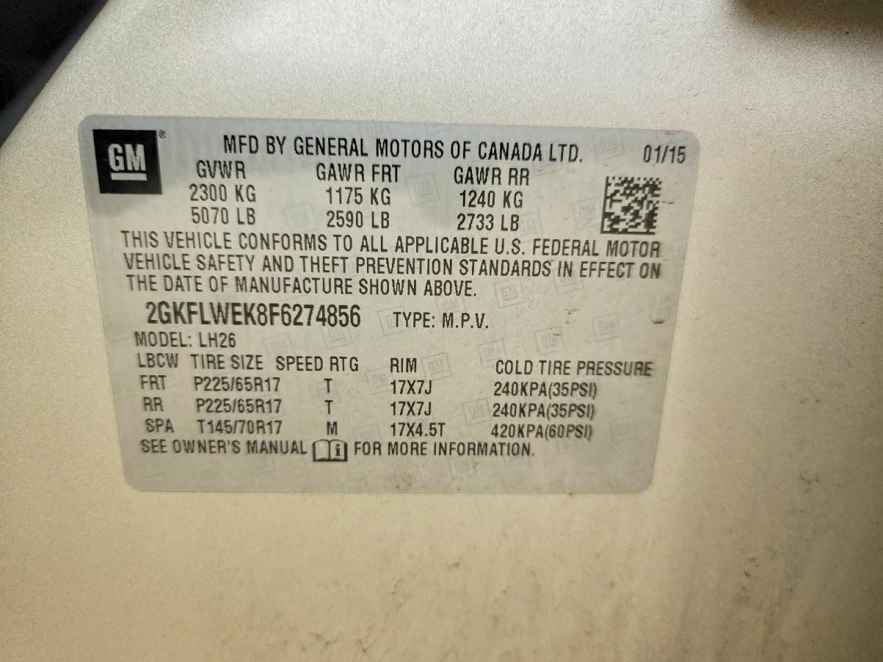 2015 Gmc Terrain Sle Золотой vin: 2GKFLWEK8F6274856