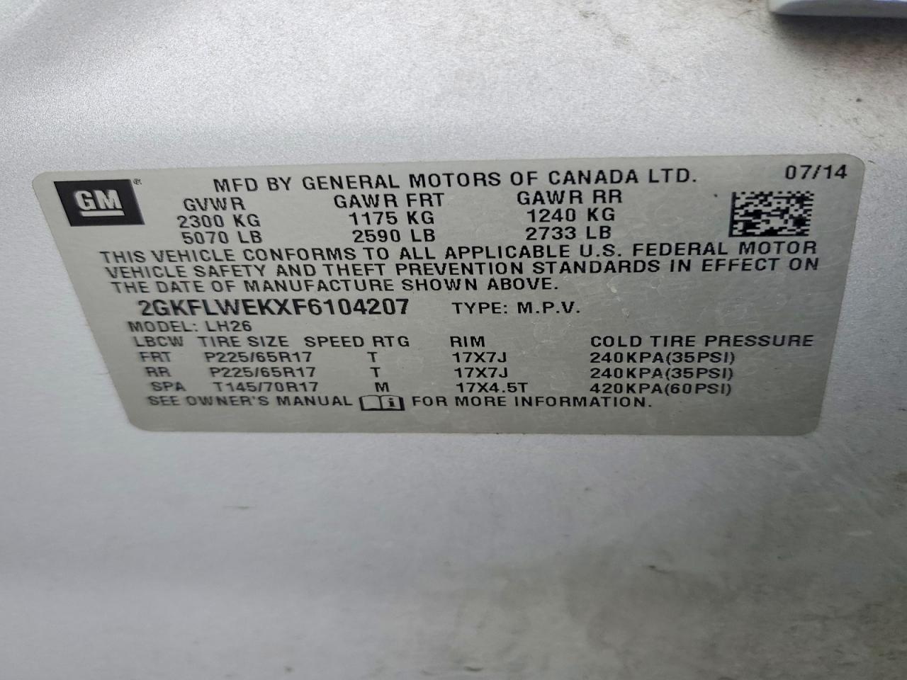 2015 Gmc Terrain Sle Silver vin: 2GKFLWEKXF6104207