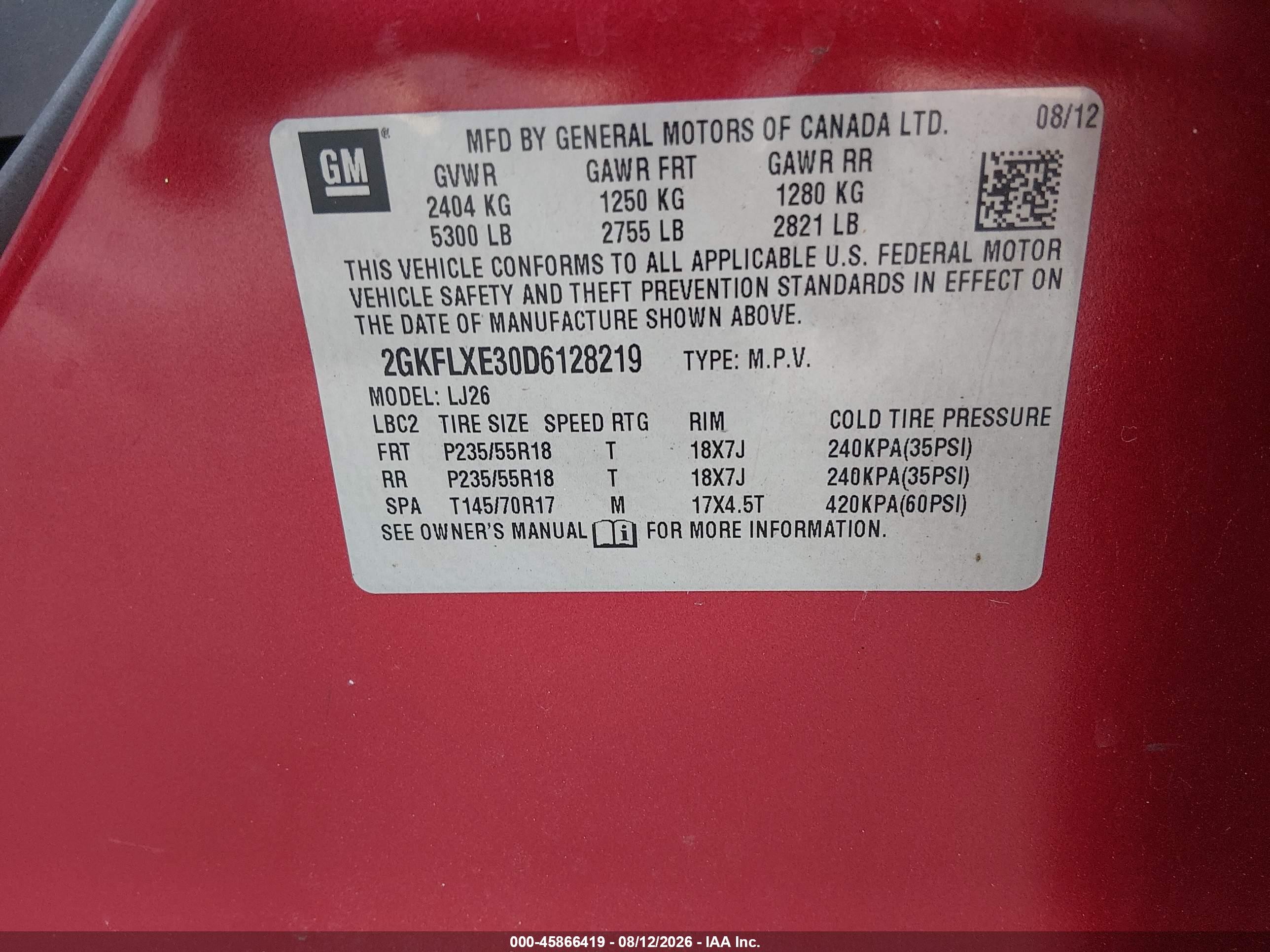 2013 Gmc Terrain Slt-2 Red vin: 2GKFLXE30D6128219