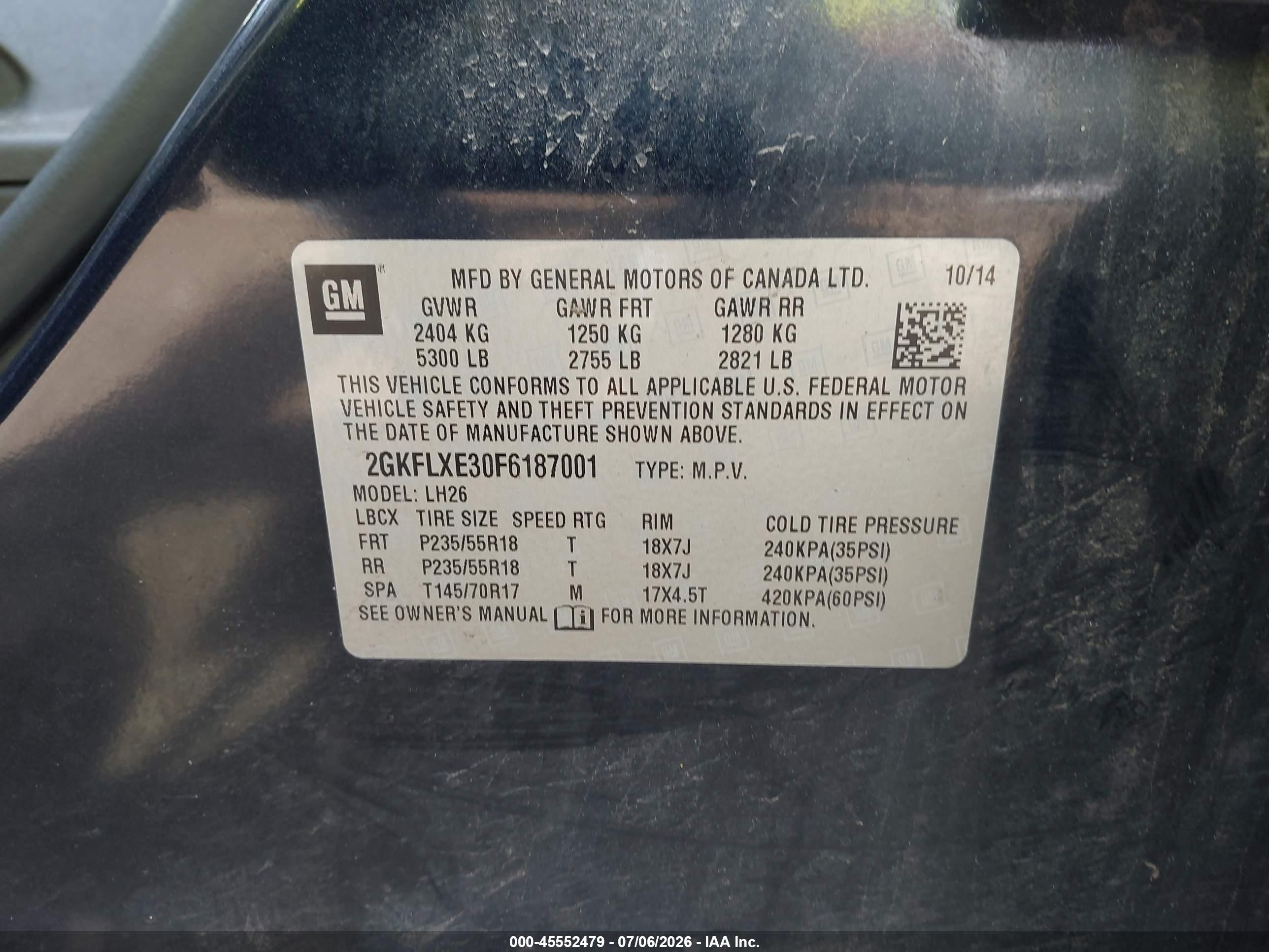 2015 Gmc Terrain Slt-1 Blue vin: 2GKFLXE30F6187001