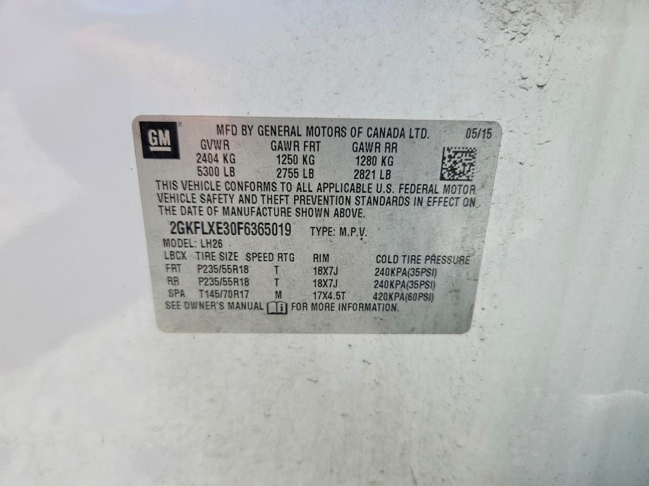 2015 Gmc Terrain Slt White vin: 2GKFLXE30F6365019