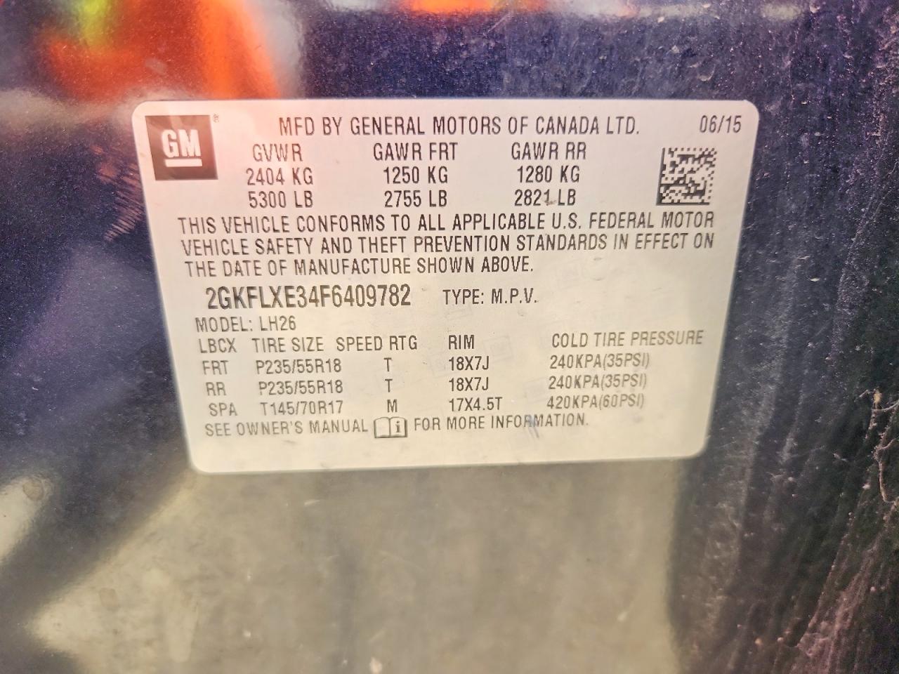 2015 Gmc Terrain Slt Blue vin: 2GKFLXE34F6409782