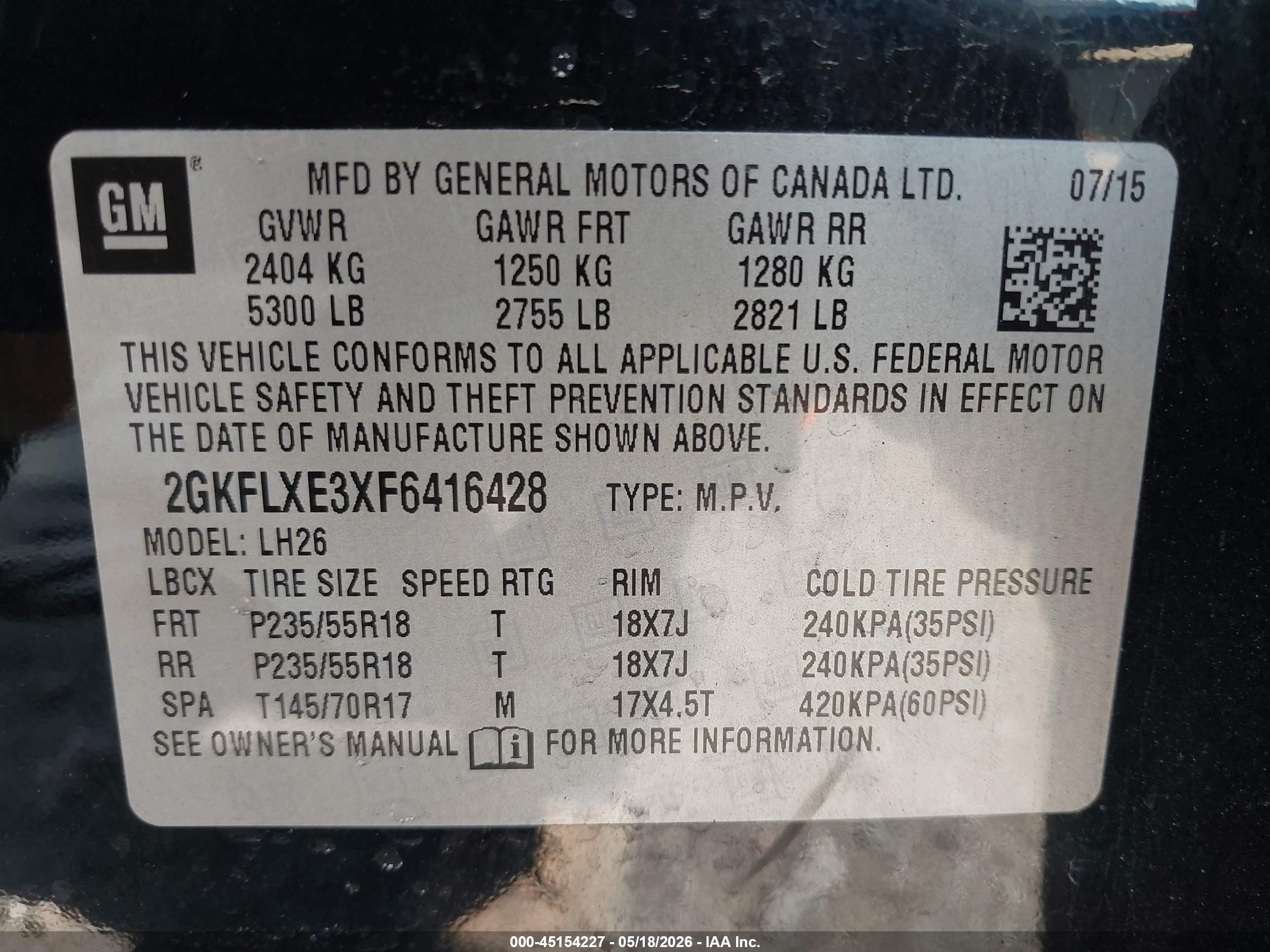 2015 Gmc Terrain Slt-1 Black vin: 2GKFLXE3XF6416428