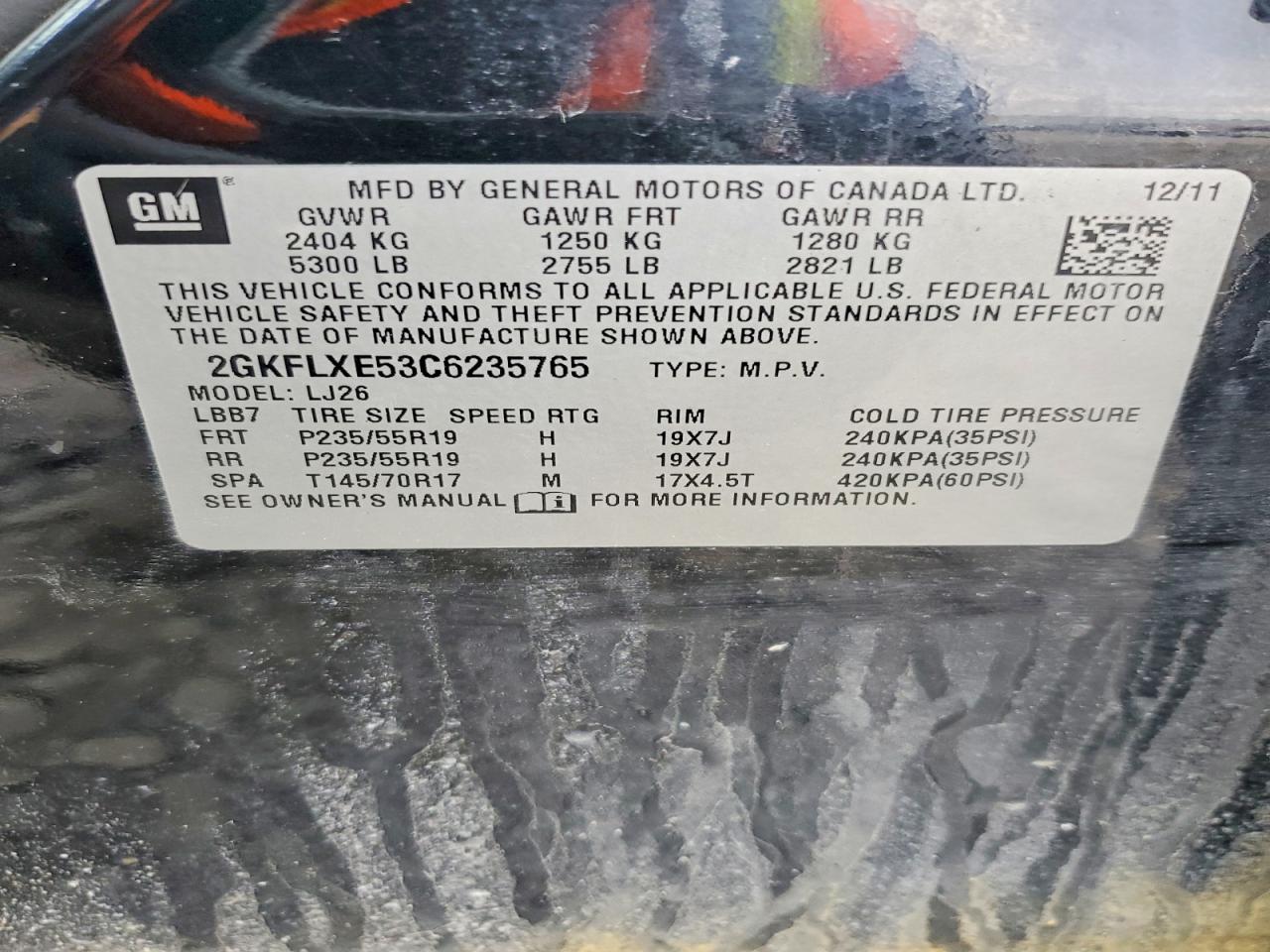 2012 Gmc Terrain Slt Black vin: 2GKFLXE53C6235765