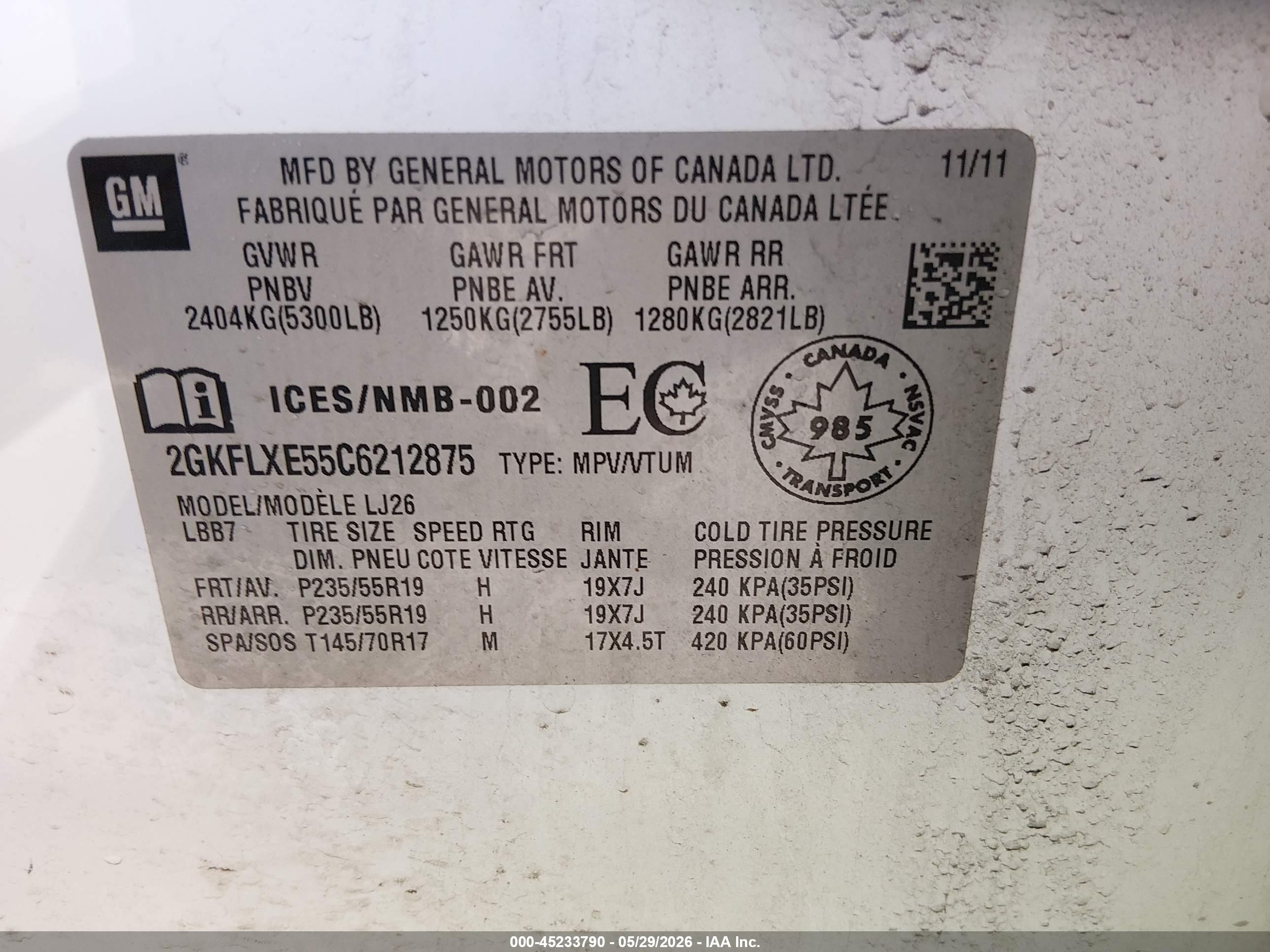 2012 Gmc Terrain Slt-2 White vin: 2GKFLXE55C6212875