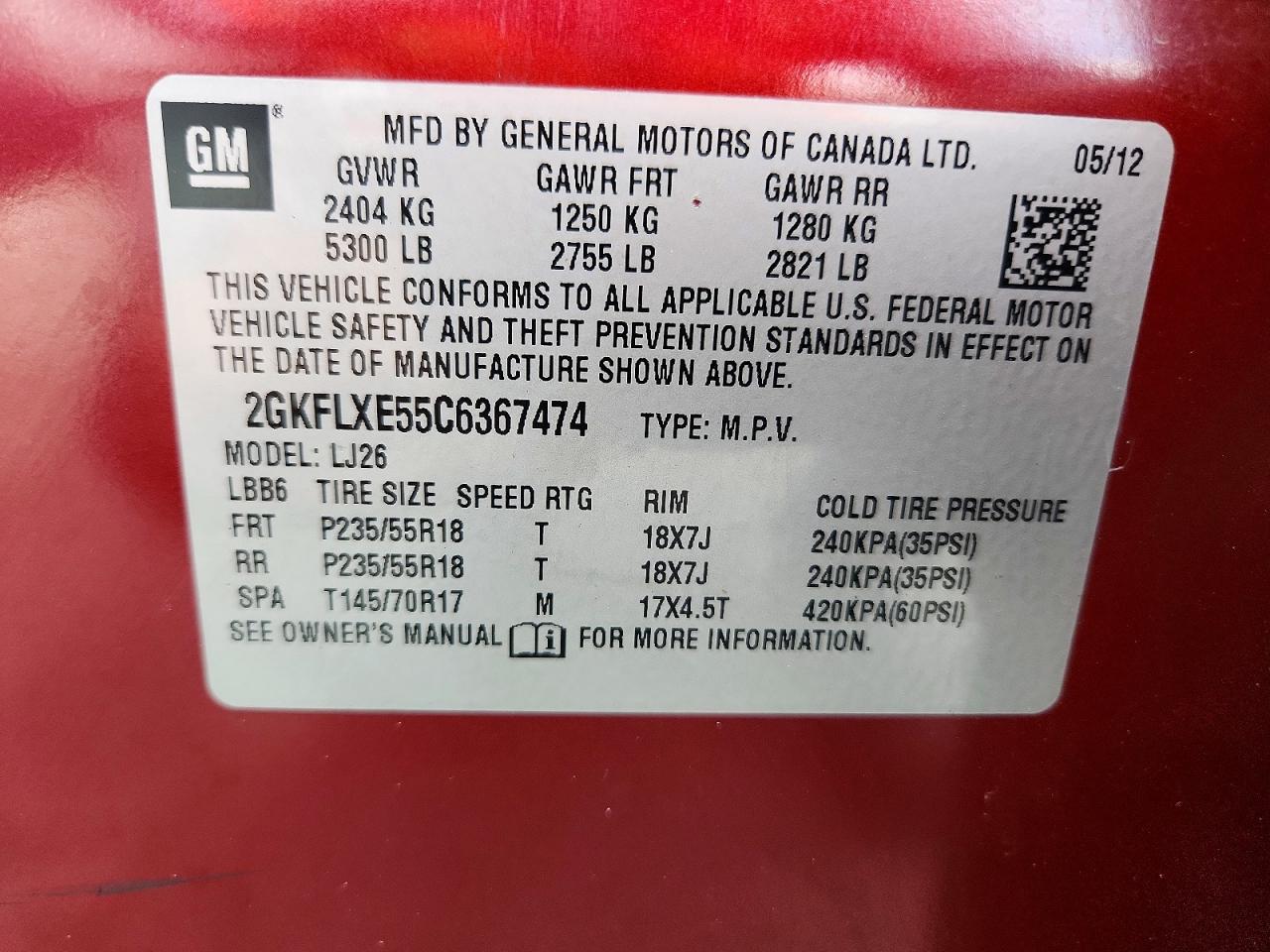 2012 Gmc Terrain Slt Red vin: 2GKFLXE55C6367474