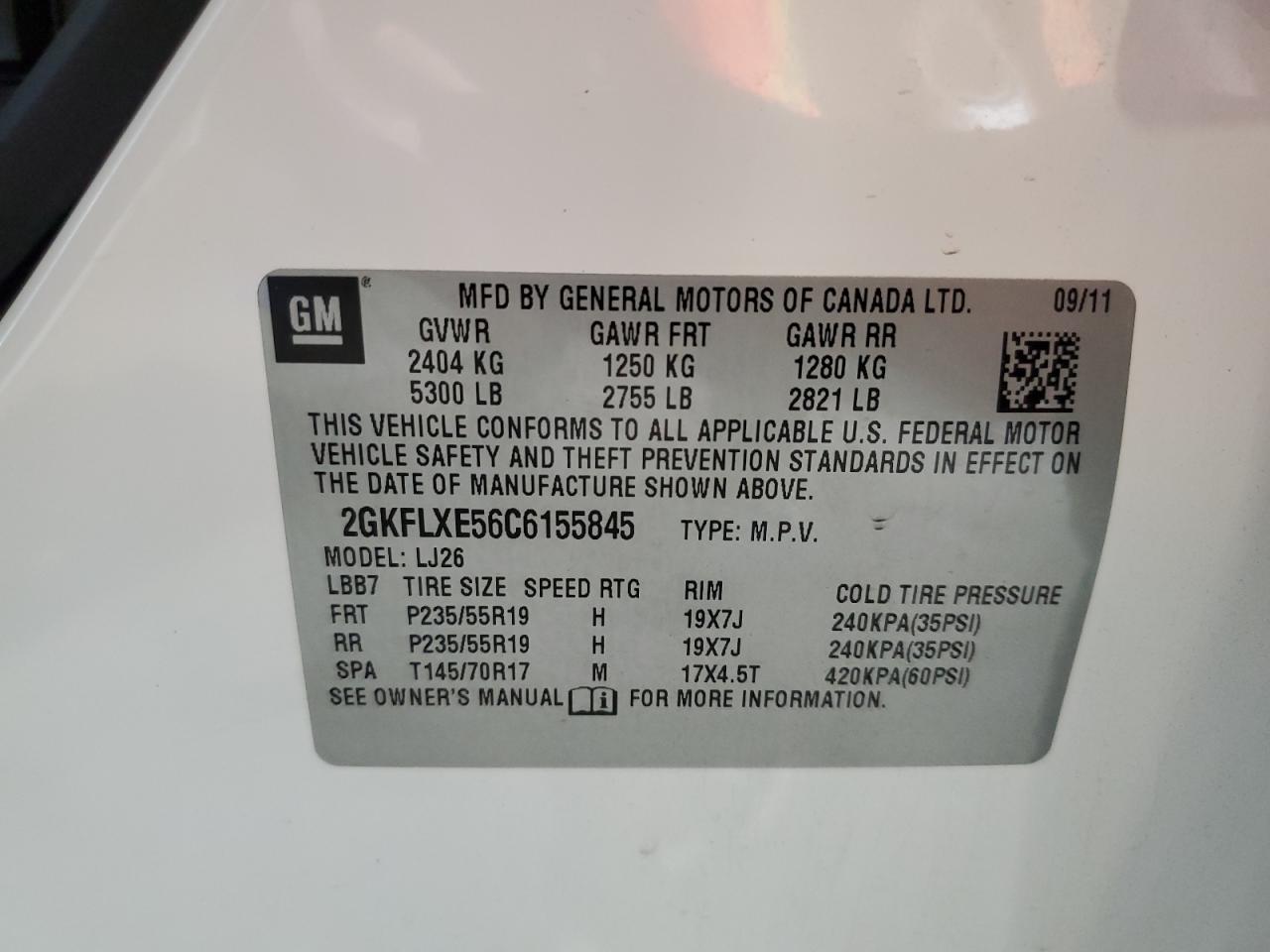 2012 Gmc Terrain Slt White vin: 2GKFLXE56C6155845