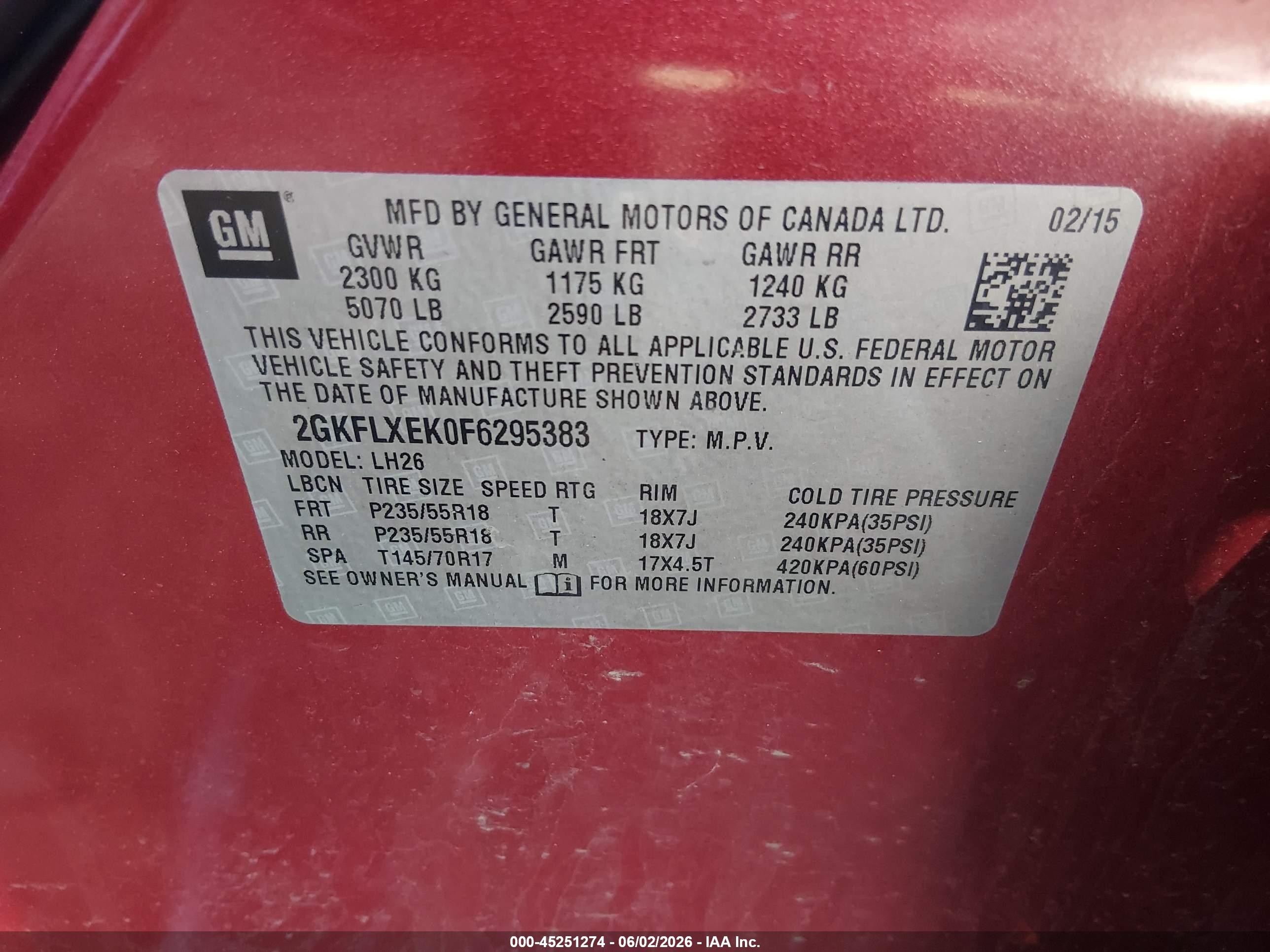 2015 Gmc Terrain Slt-1 Красный vin: 2GKFLXEK0F6295383