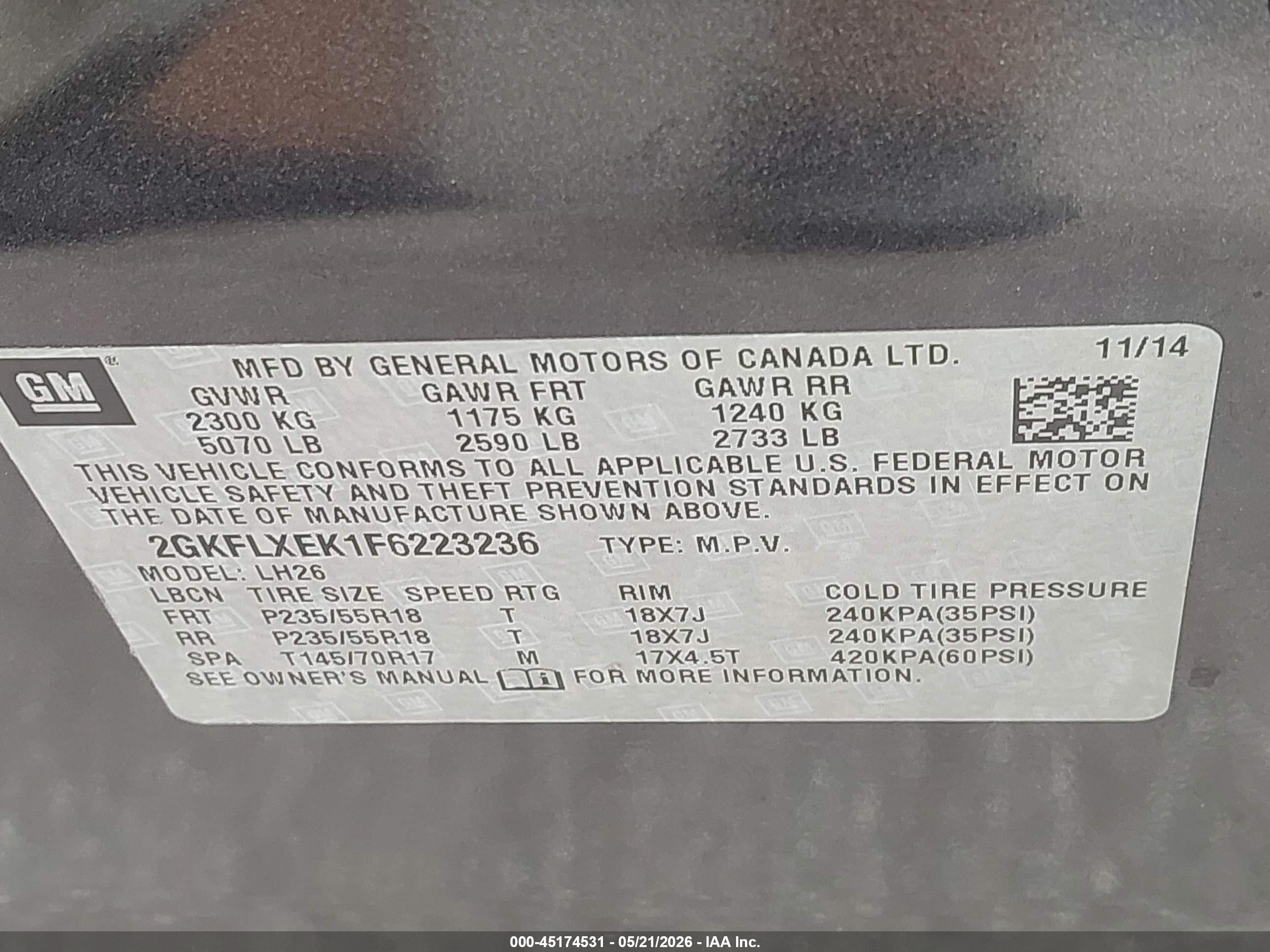2015 Gmc Terrain Slt-1 Gray vin: 2GKFLXEK1F6223236