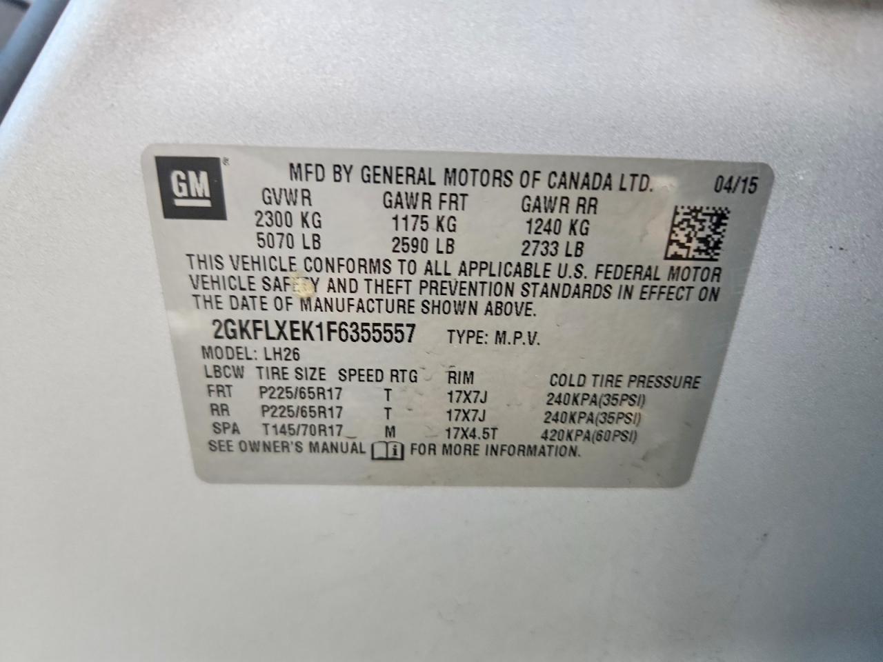 2015 Gmc Terrain Серебряный vin: 2GKFLXEK1F6355557