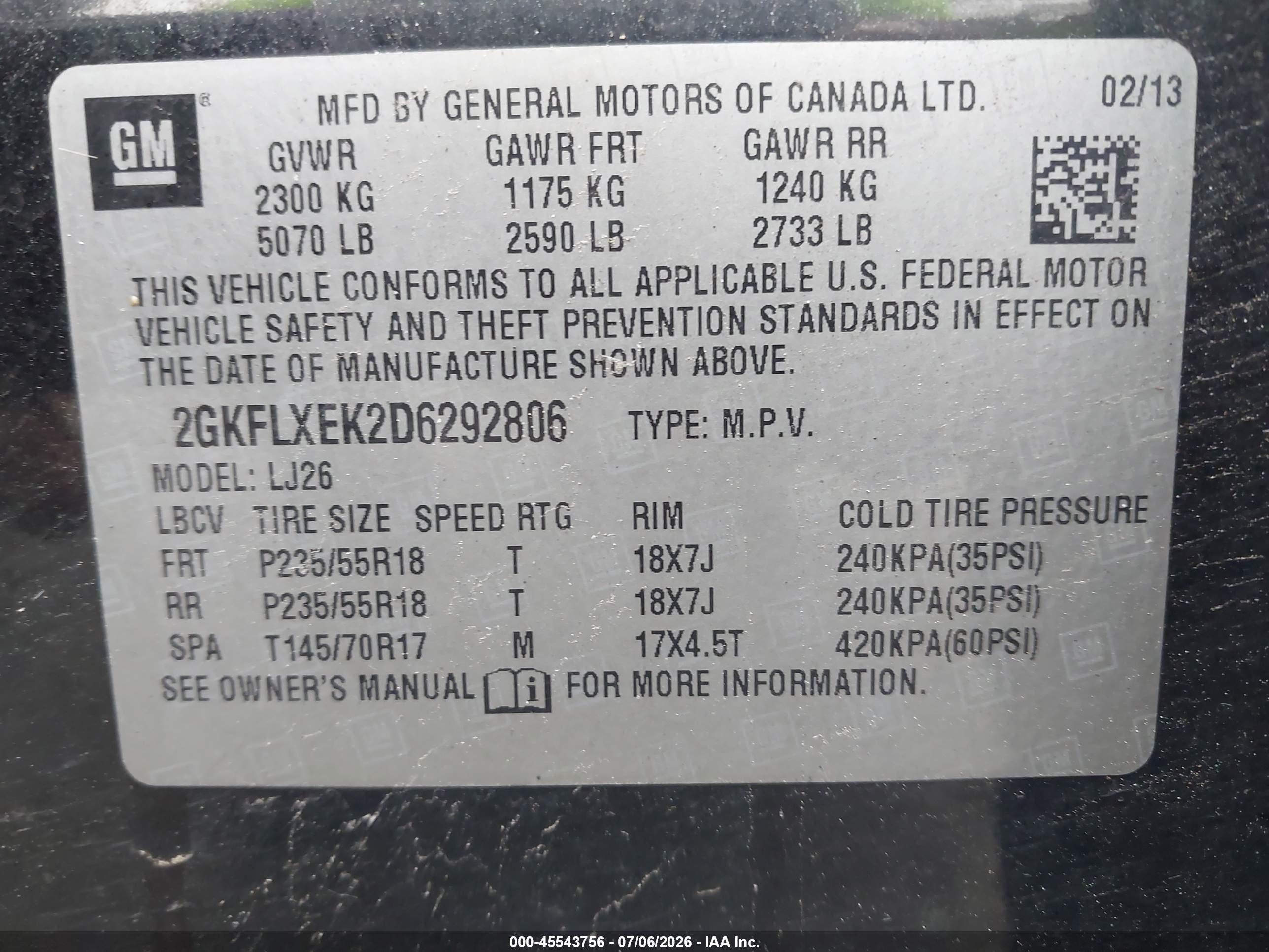 2013 Gmc Terrain Slt-2 Black vin: 2GKFLXEK2D6292806