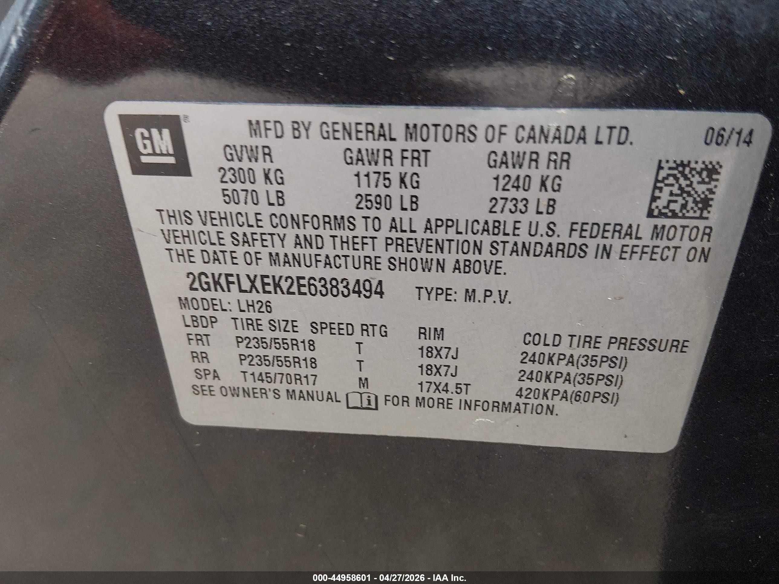 2014 Gmc Terrain Slt-1 Black vin: 2GKFLXEK2E6383494