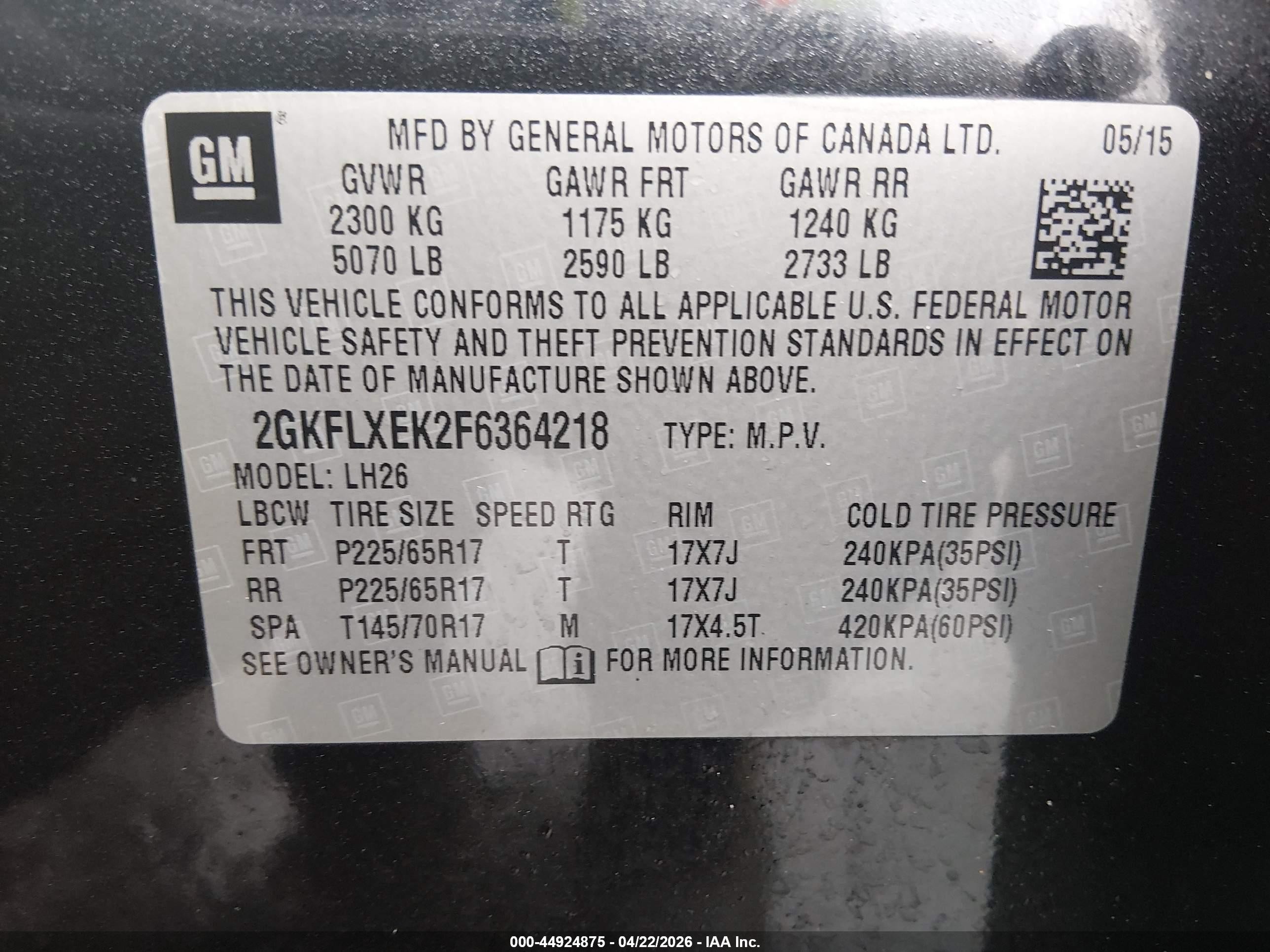 2015 Gmc Terrain Slt-1 Black vin: 2GKFLXEK2F6364218