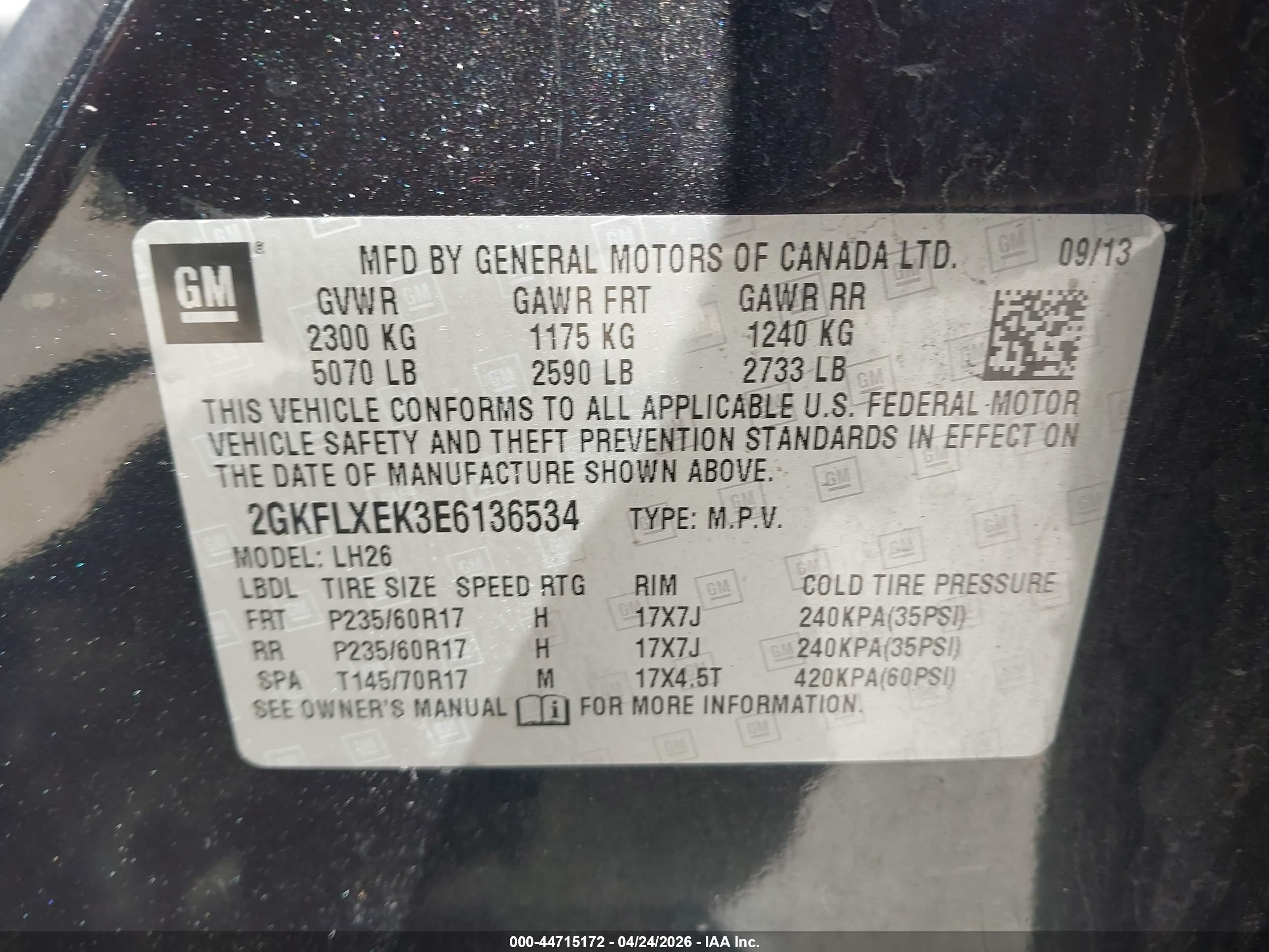 2014 Gmc Terrain Slt-1 Черный vin: 2GKFLXEK3E6136534