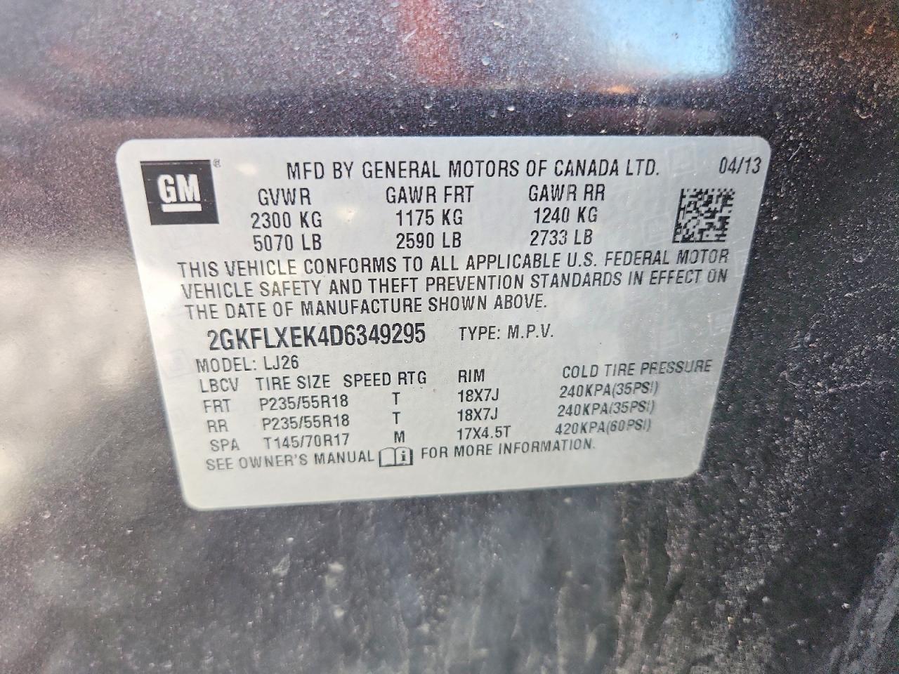 2013 Gmc Terrain Slt Gray vin: 2GKFLXEK4D6349295