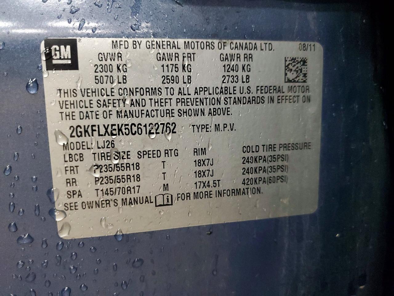 2012 Gmc Terrain Slt Blue vin: 2GKFLXEK5C6122762