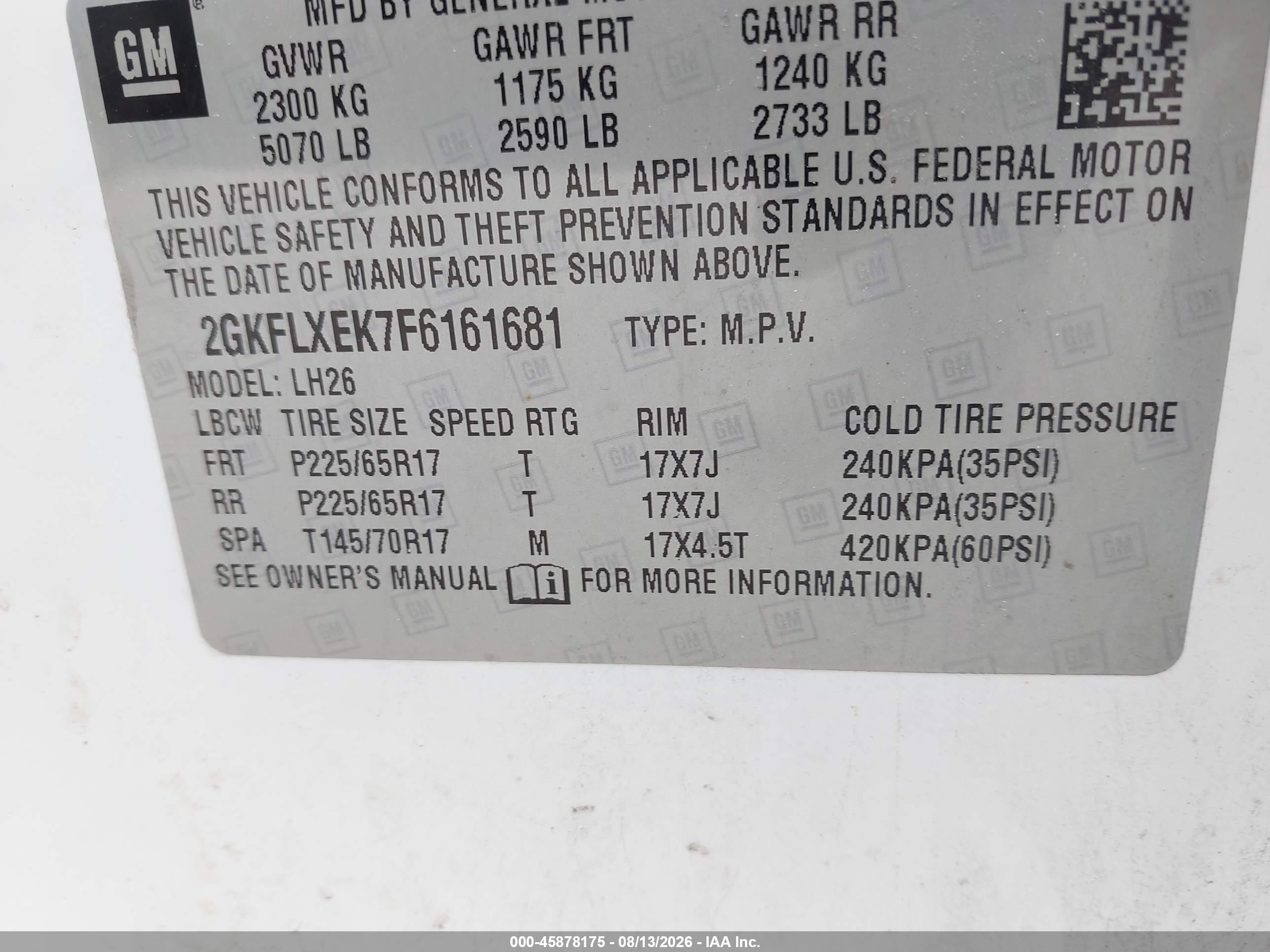 2015 Gmc Terrain Slt-1 White vin: 2GKFLXEK7F6161681
