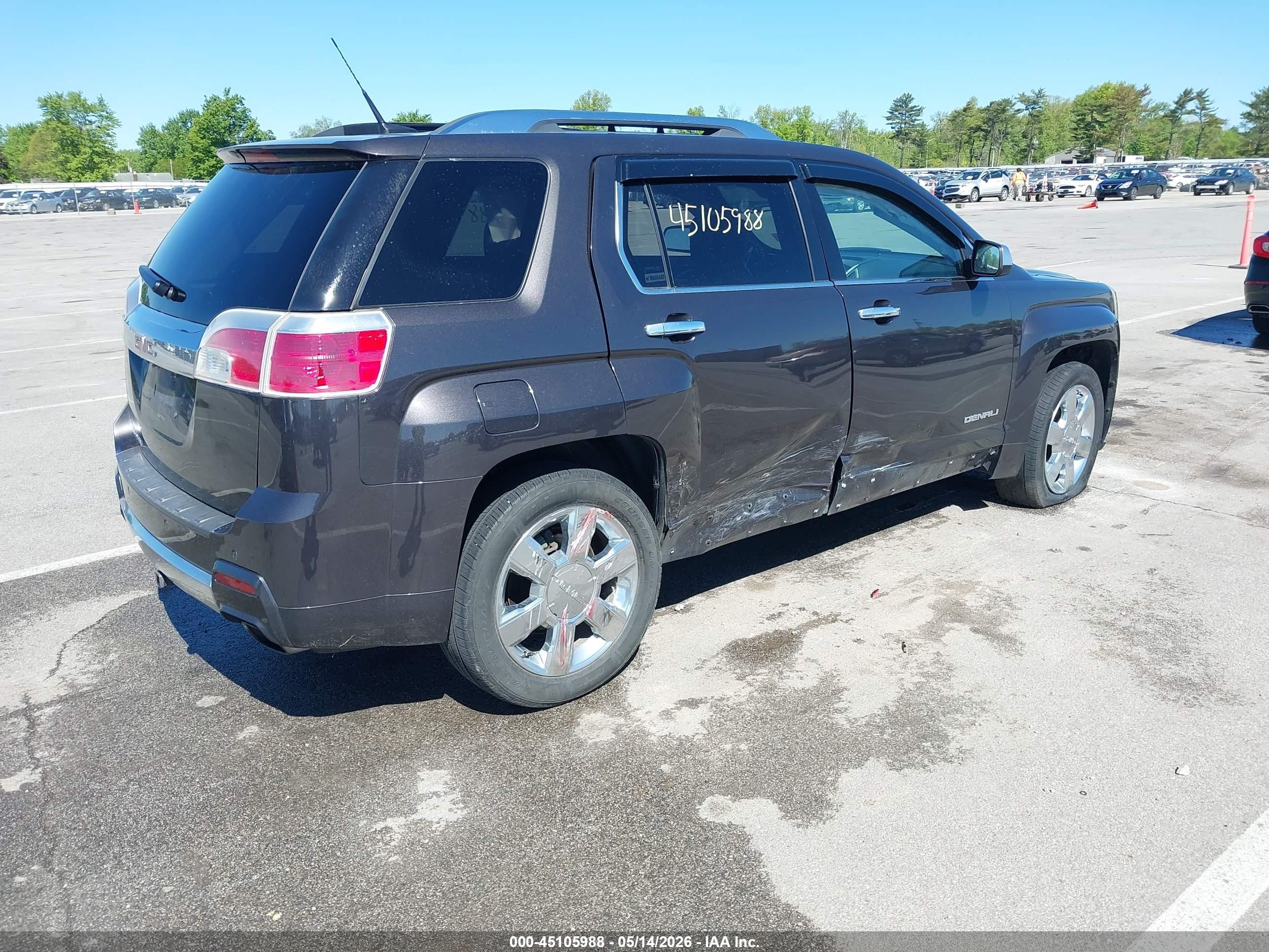 2013 Gmc Terrain Denali Black vin: 2GKFLYE32D6152687