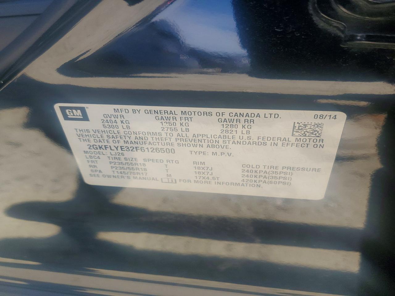 2015 Gmc Terrain Slt Черный vin: 2GKFLYE32F6126500