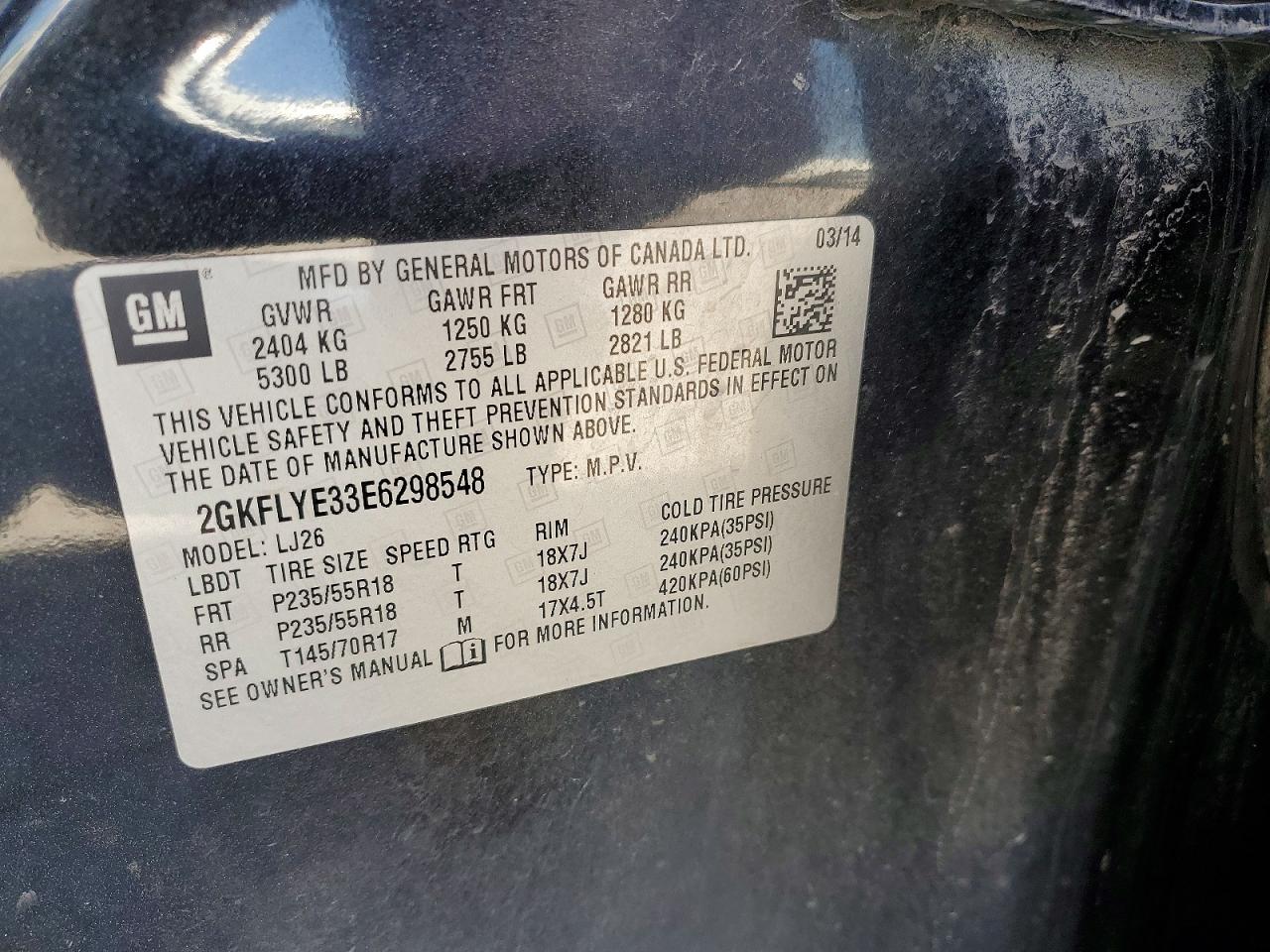 2014 Gmc Terrain Slt Blue vin: 2GKFLYE33E6298548