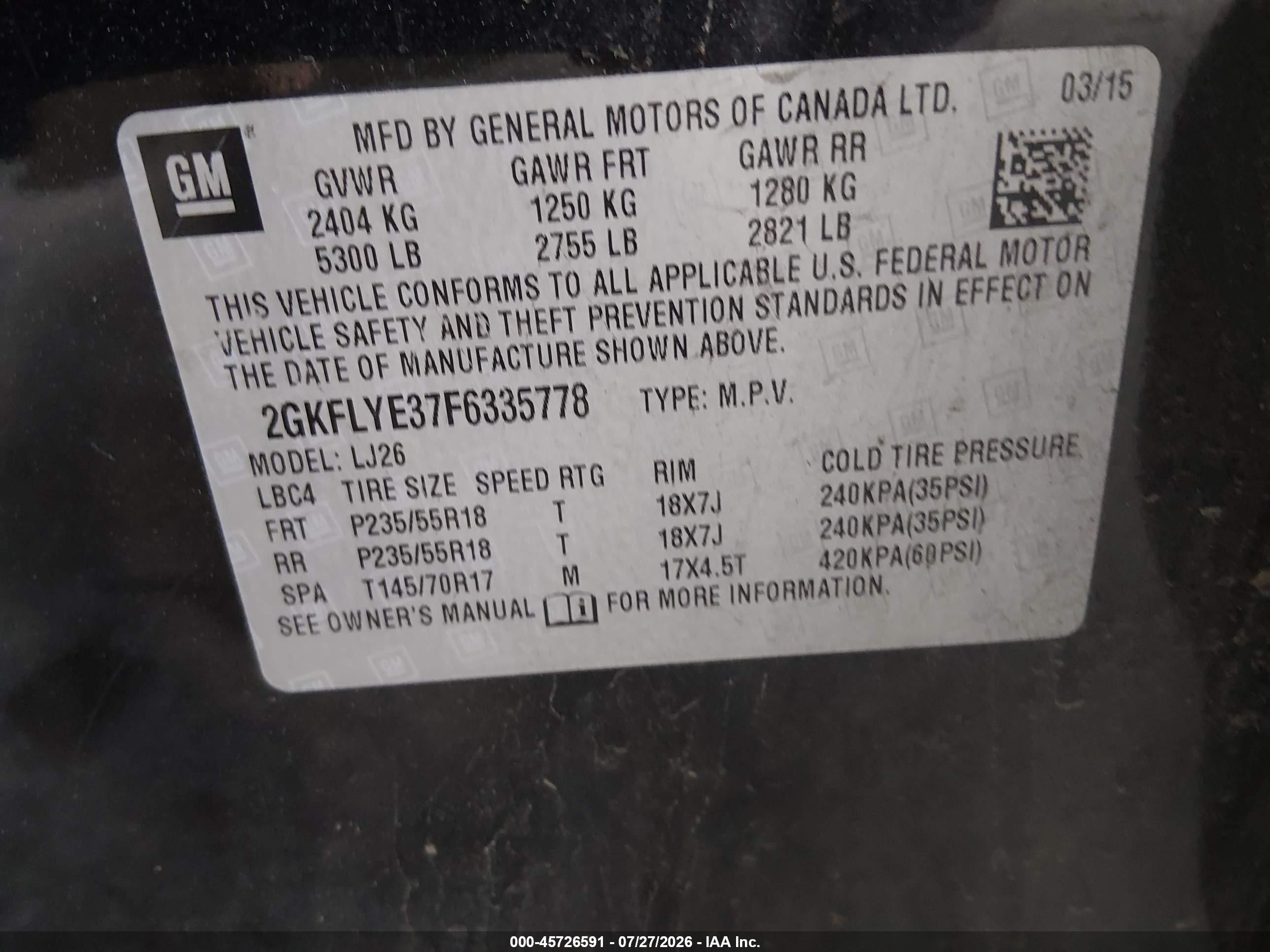 2015 Gmc Terrain Slt-2 Черный vin: 2GKFLYE37F6335778