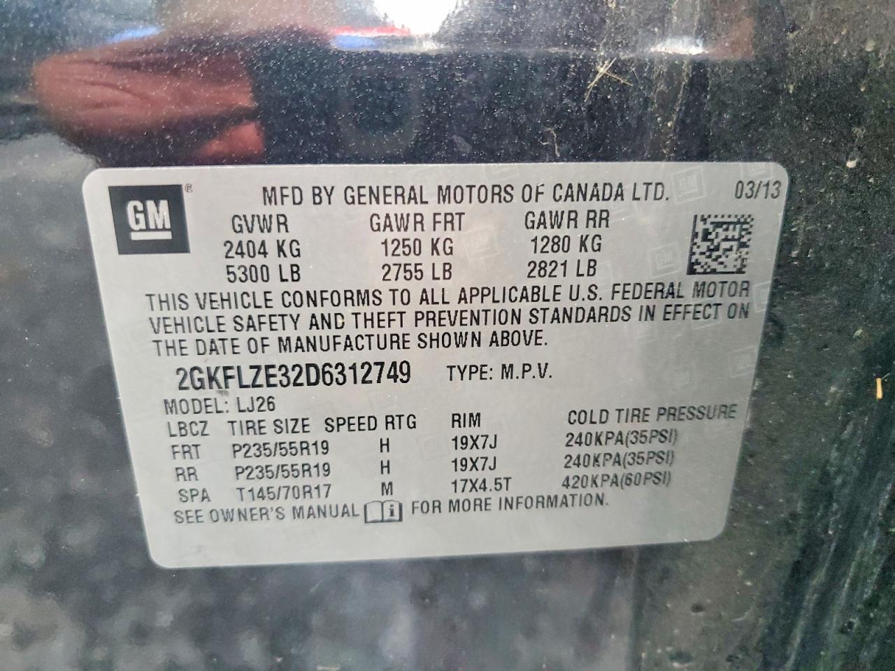 2013 Gmc Terrain Denali Black vin: 2GKFLZE32D6312749