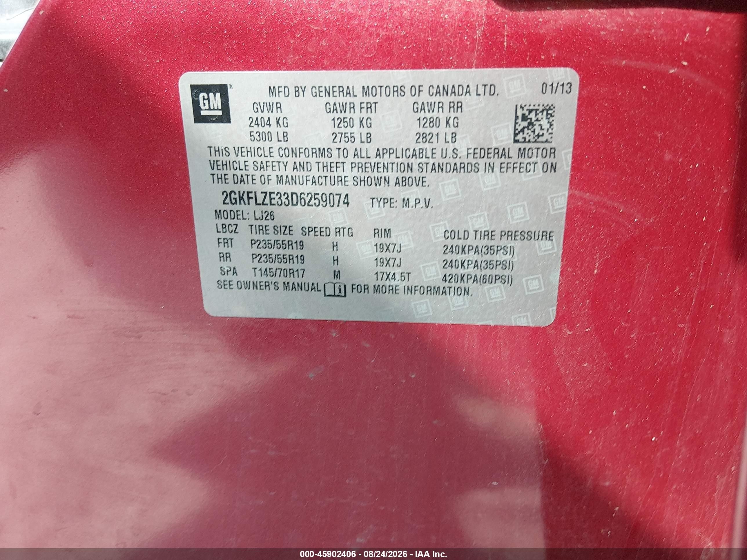 2013 Gmc Terrain Denali Burgundy vin: 2GKFLZE33D6259074