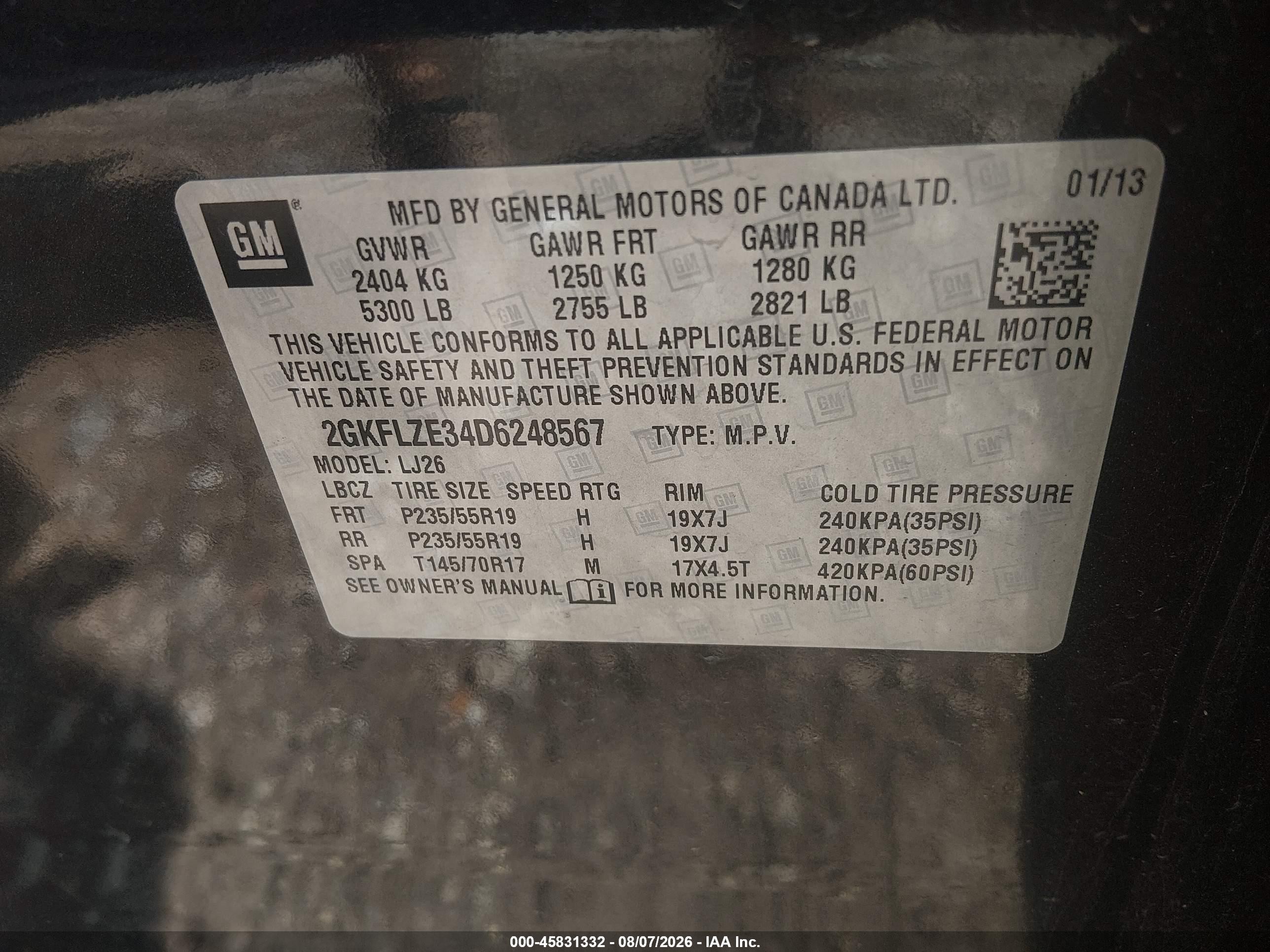 2013 Gmc Terrain Denali Black vin: 2GKFLZE34D6248567