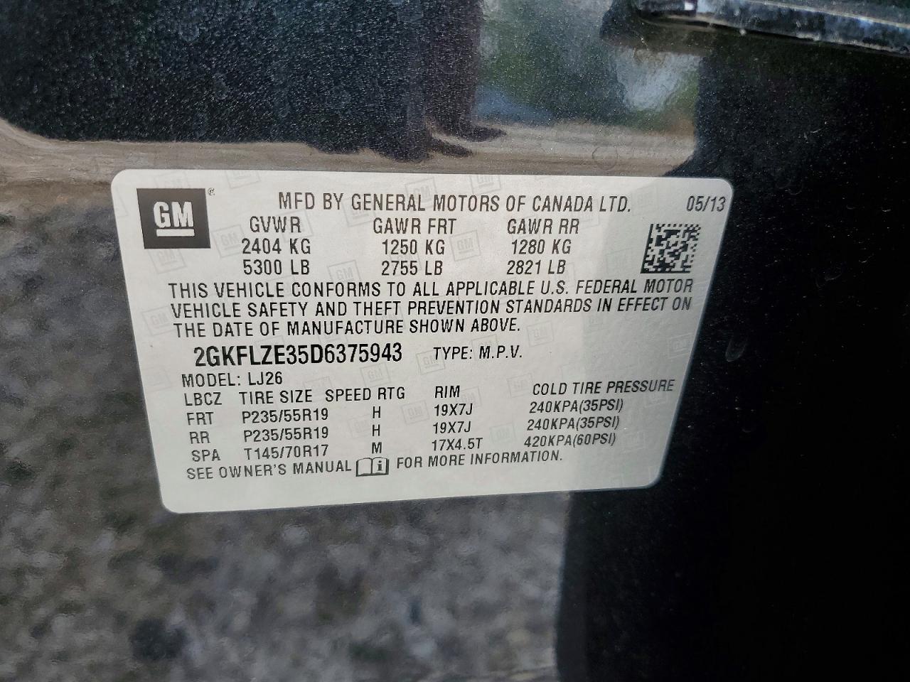 2013 Gmc Terrain Denali Black vin: 2GKFLZE35D6375943