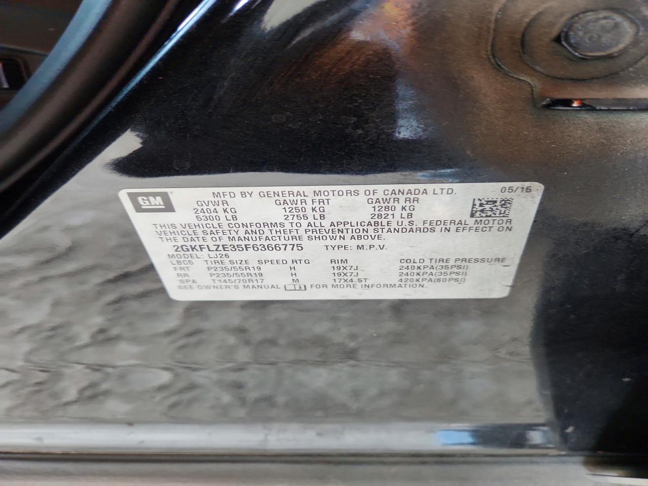 2015 Gmc Terrain Denali Черный vin: 2GKFLZE35F6366775