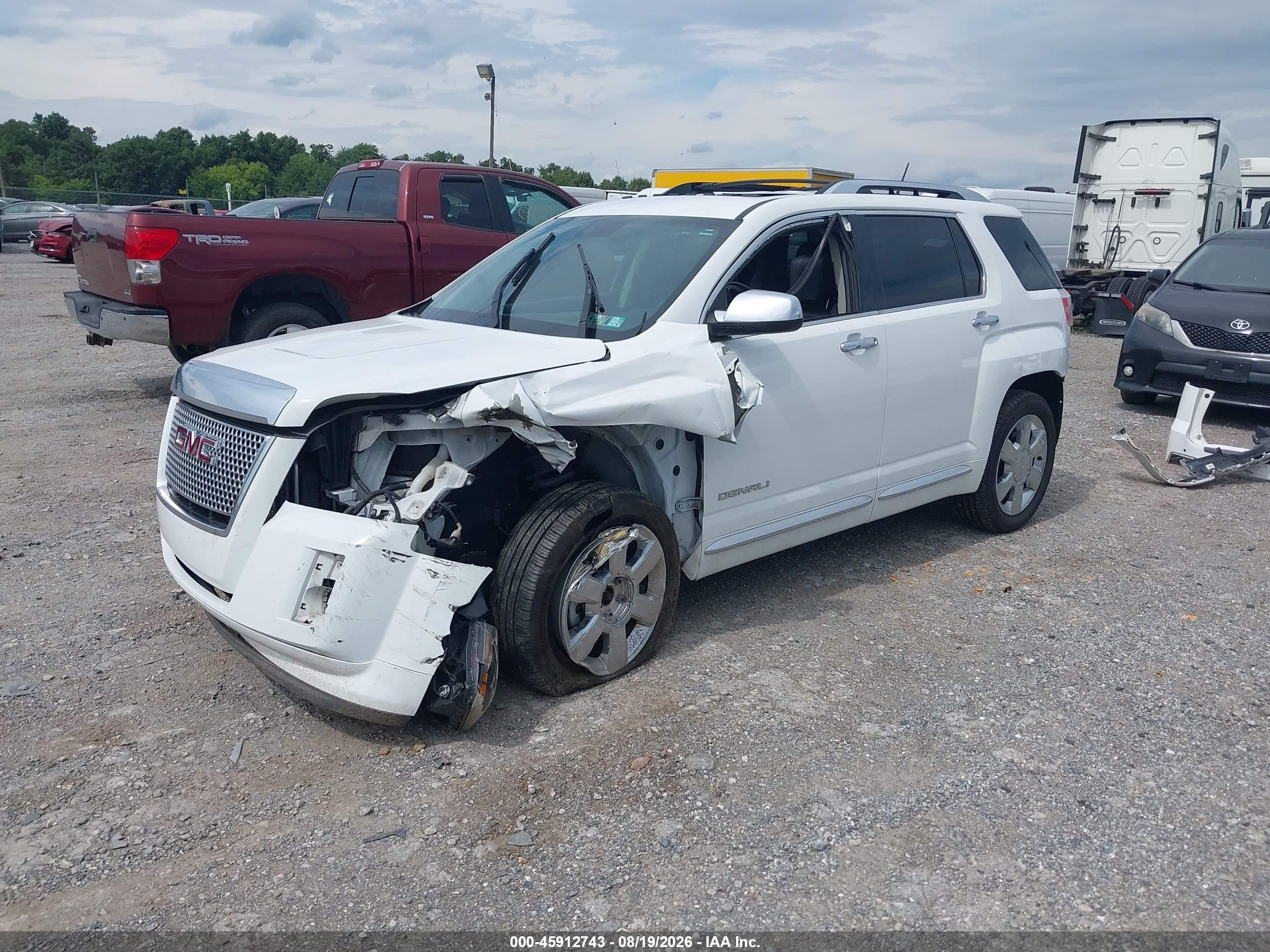 2013 Gmc Terrain Denali White vin: 2GKFLZE36D6206336