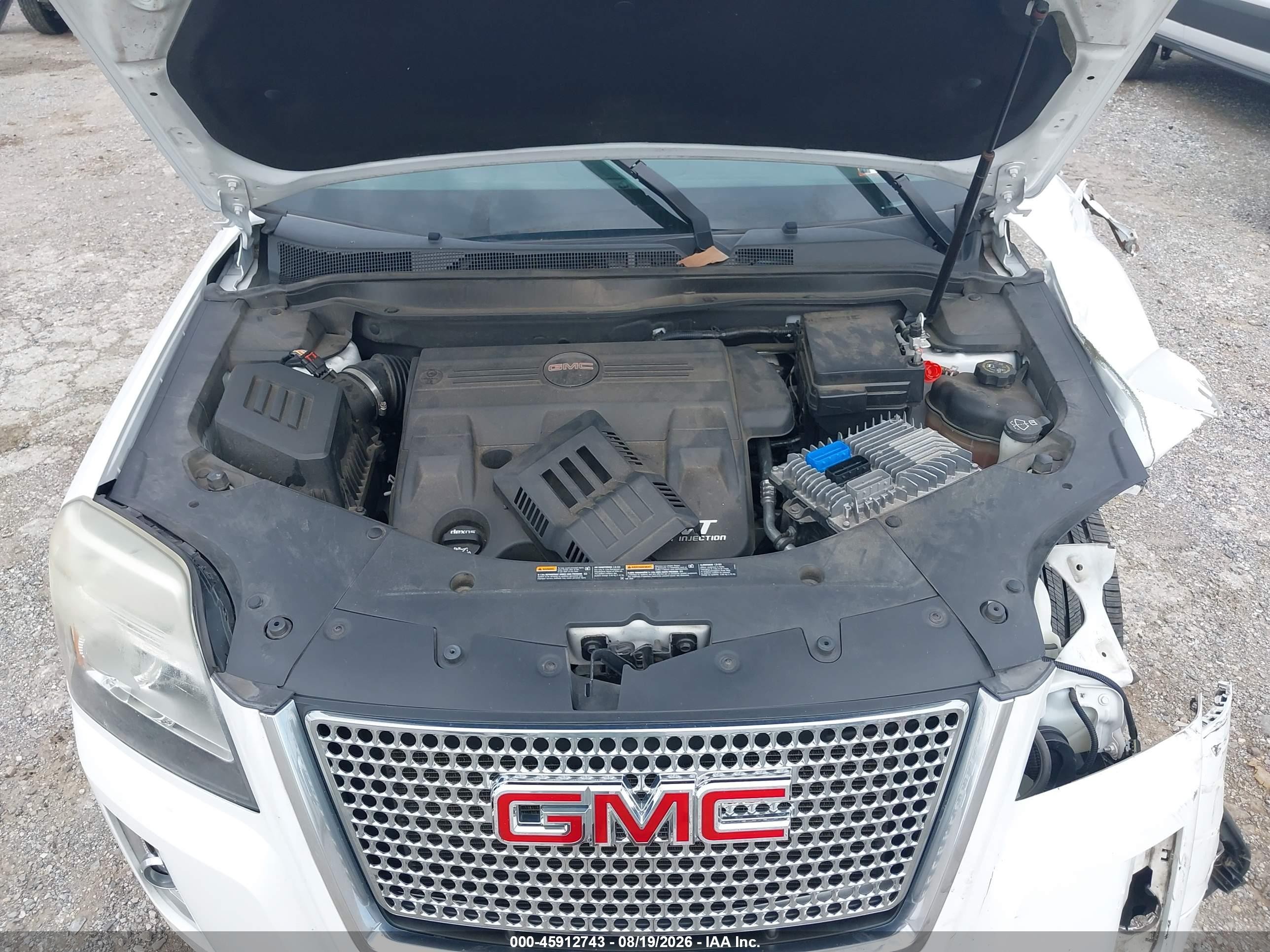 2013 Gmc Terrain Denali White vin: 2GKFLZE36D6206336