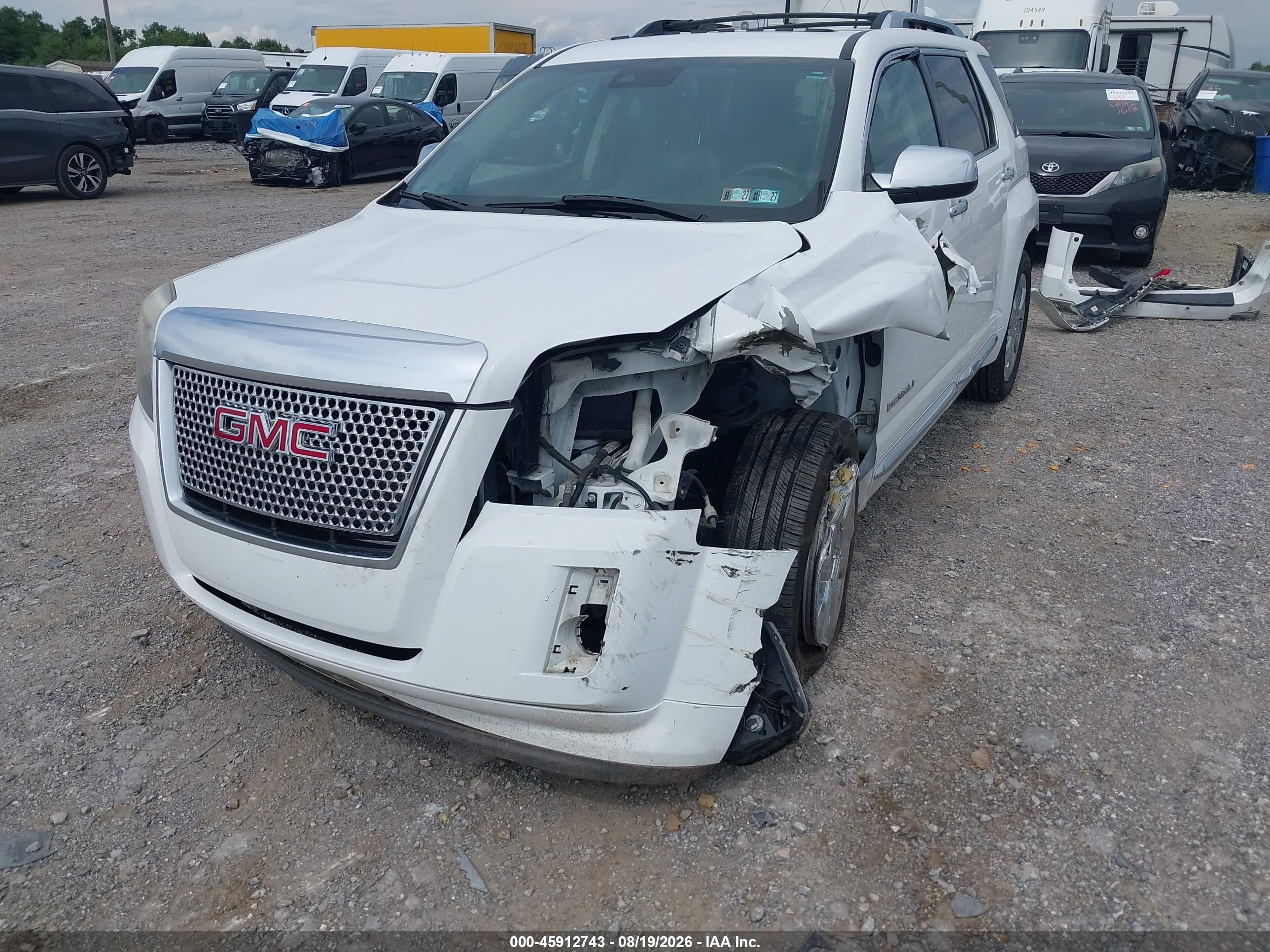 2013 Gmc Terrain Denali White vin: 2GKFLZE36D6206336
