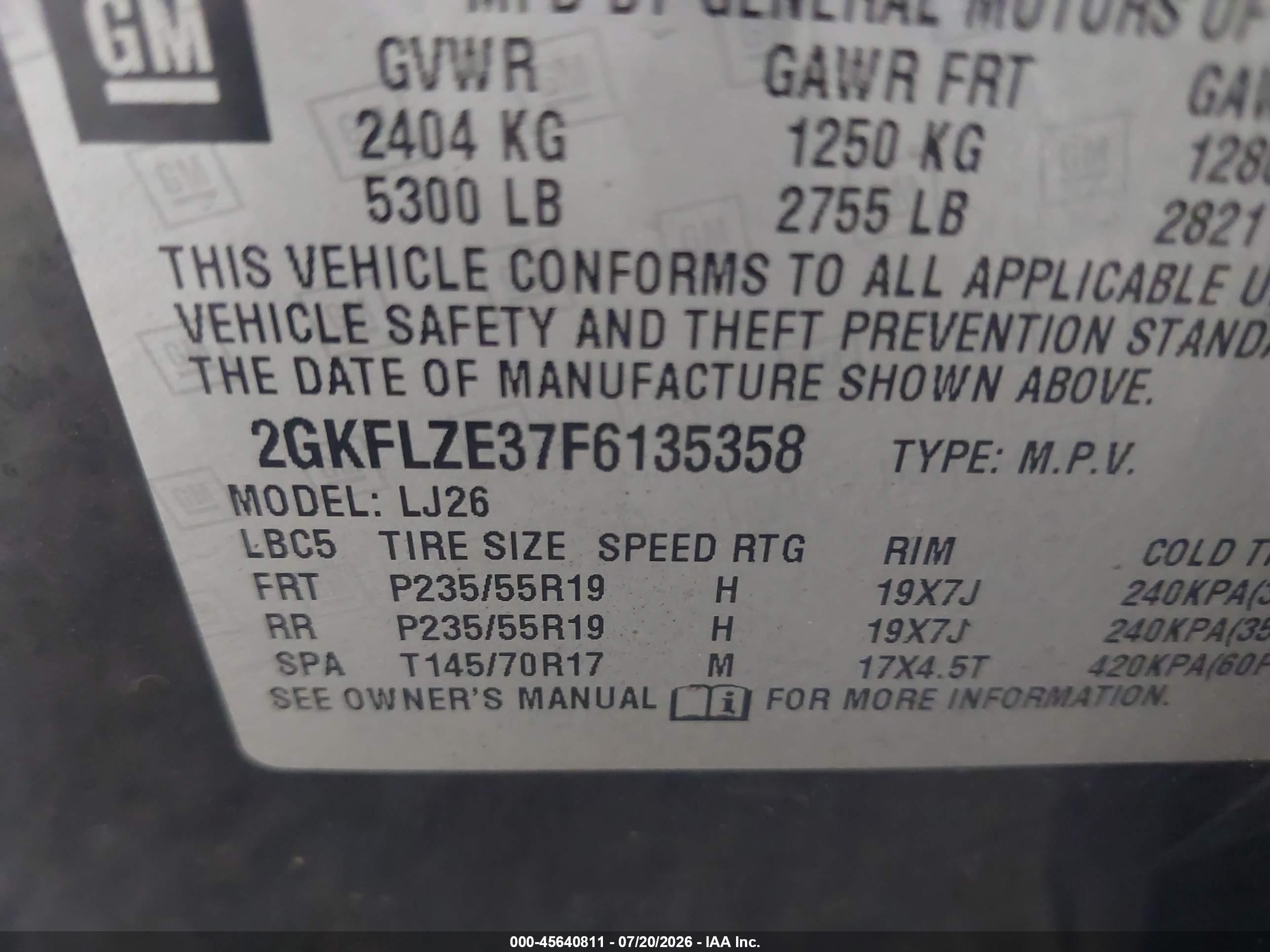 2015 Gmc Terrain Denali Black vin: 2GKFLZE37F6135358