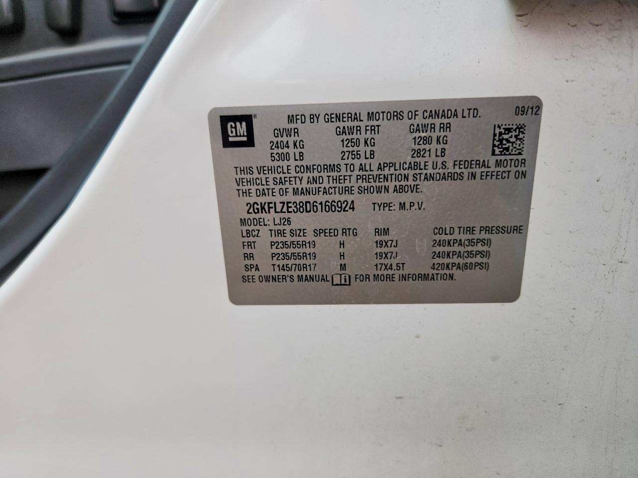 2013 Gmc Terrain Denali White vin: 2GKFLZE38D6166924