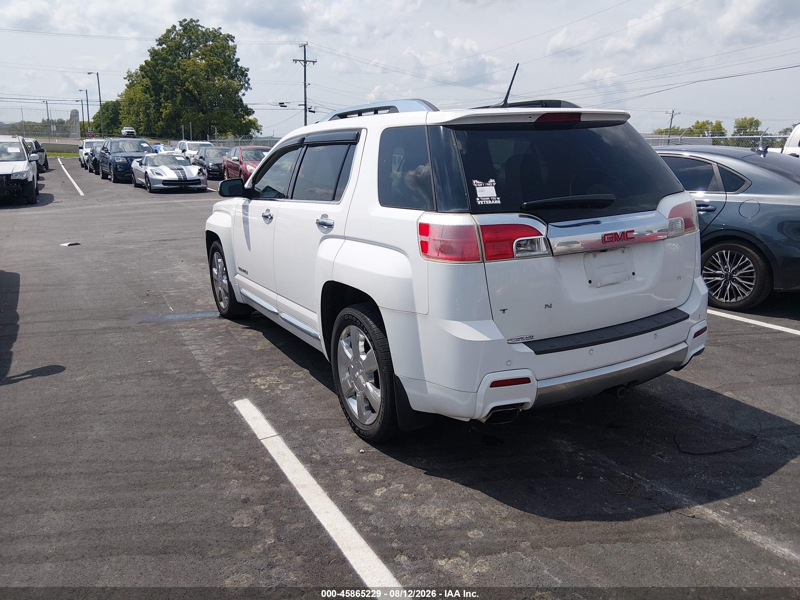 2014 Gmc Terrain Denali White vin: 2GKFLZE39E6249876
