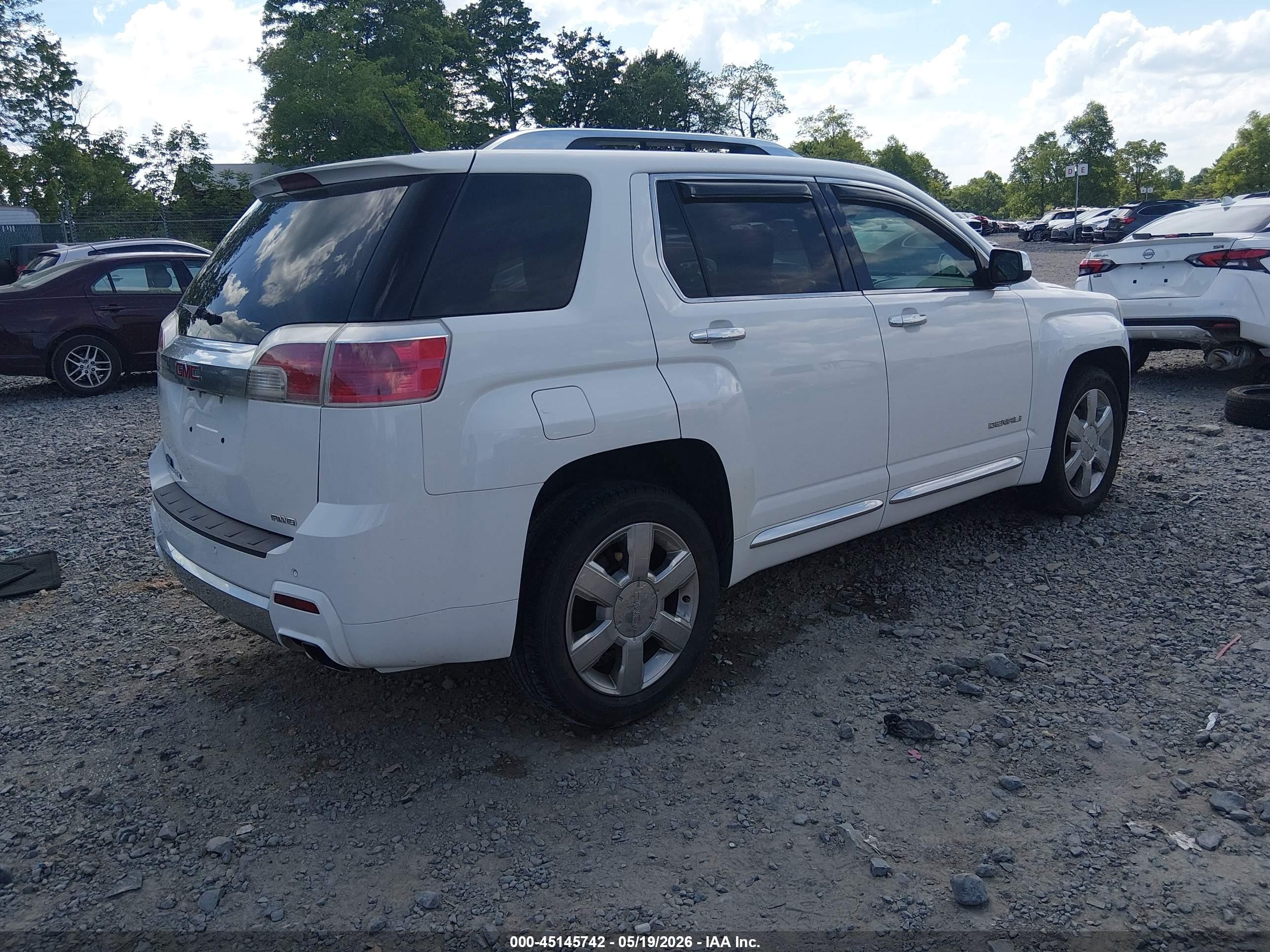 2014 Gmc Terrain Denali White vin: 2GKFLZE3XE6254276