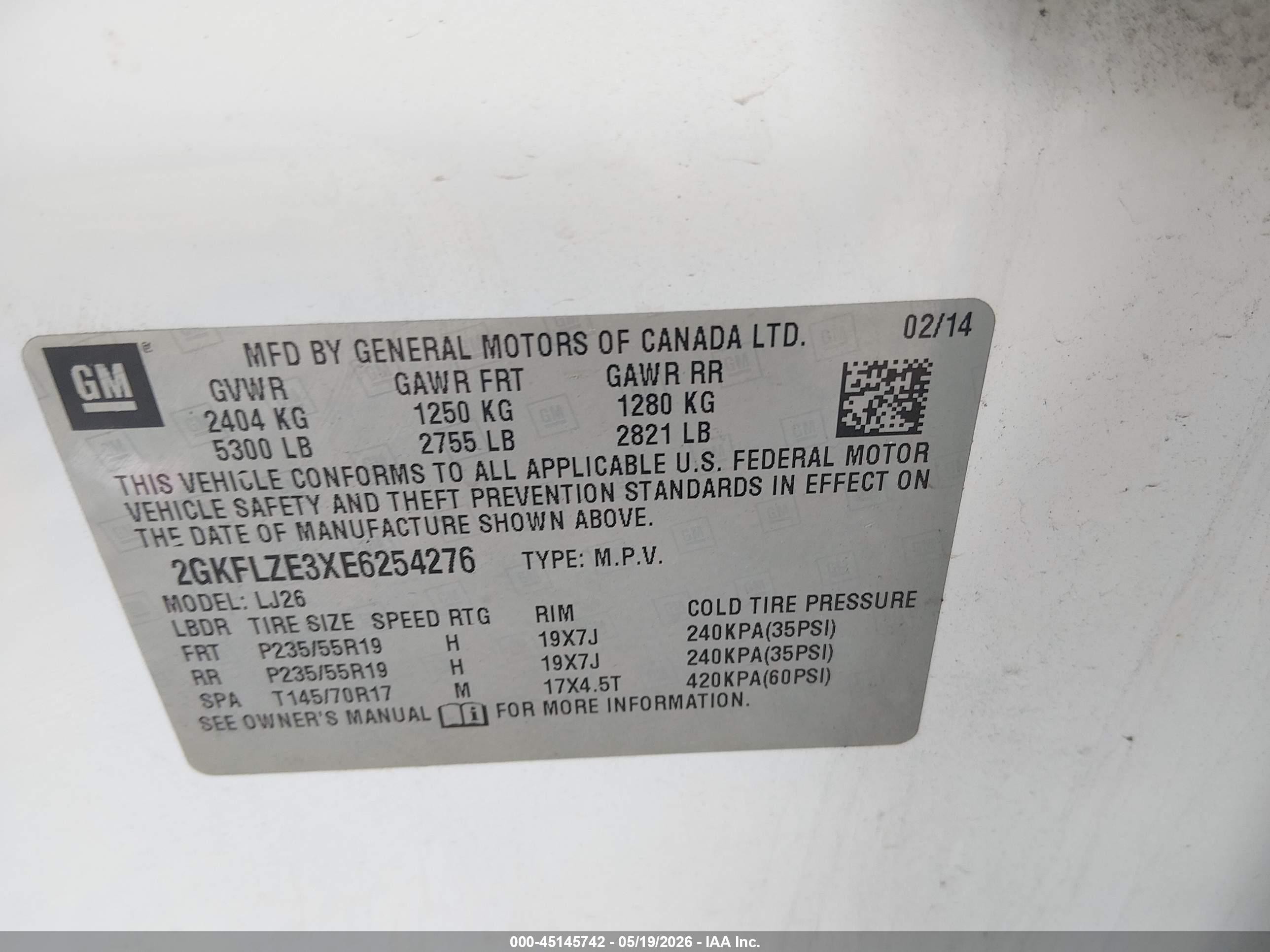 2014 Gmc Terrain Denali White vin: 2GKFLZE3XE6254276